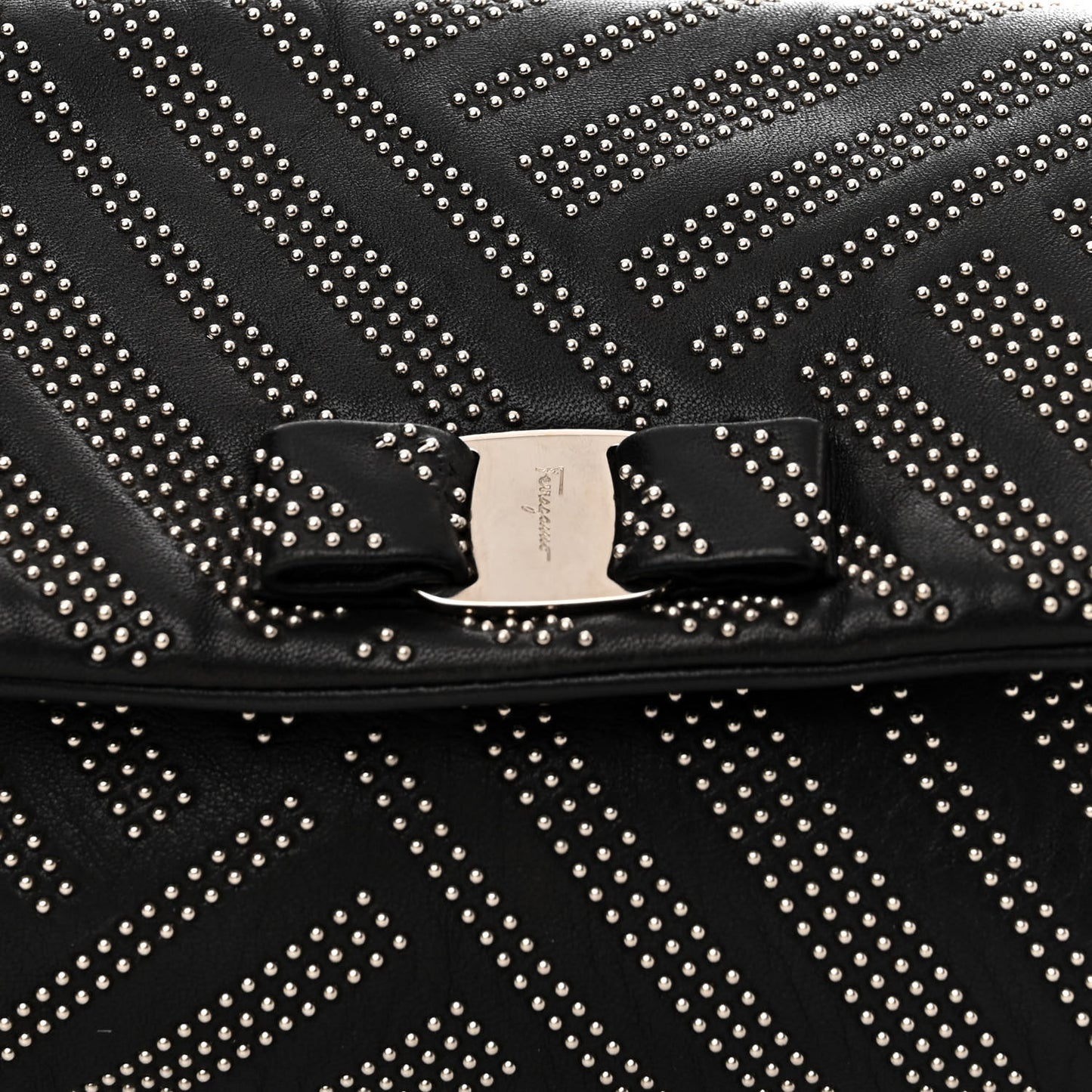Calfskin Studded Gelly Bag Black