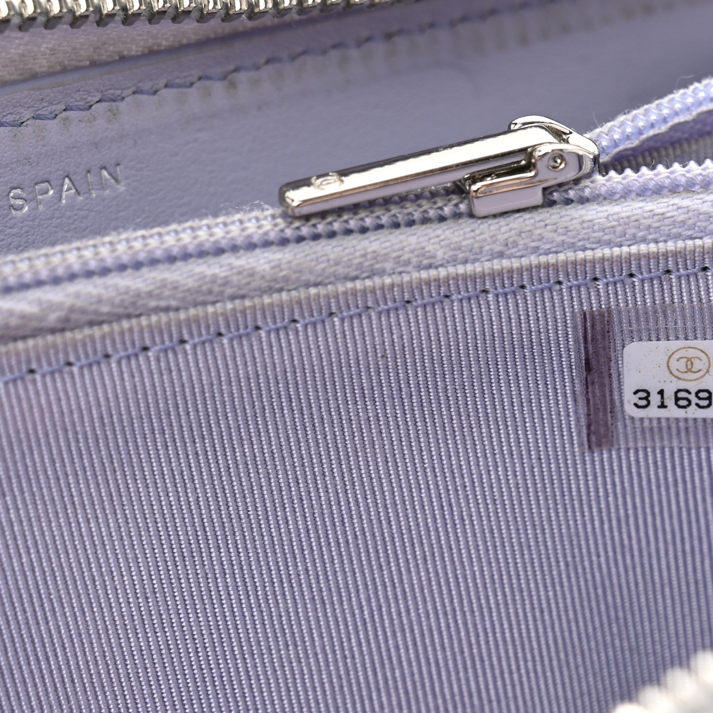 Caviar Quilted Medium Zip Around Wallet Light Purple