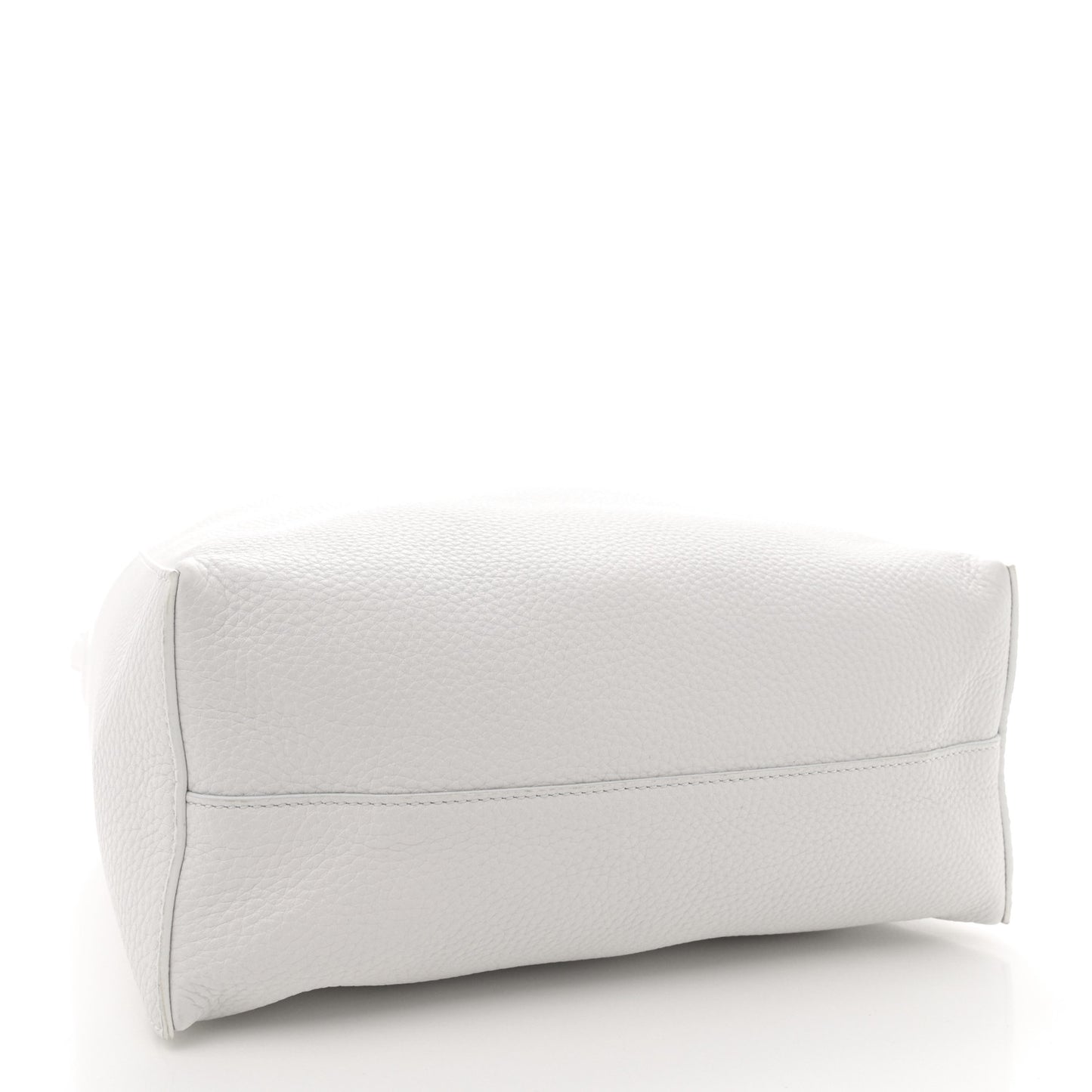 Pebbled Sport Calfskin Frida Tote Optic White