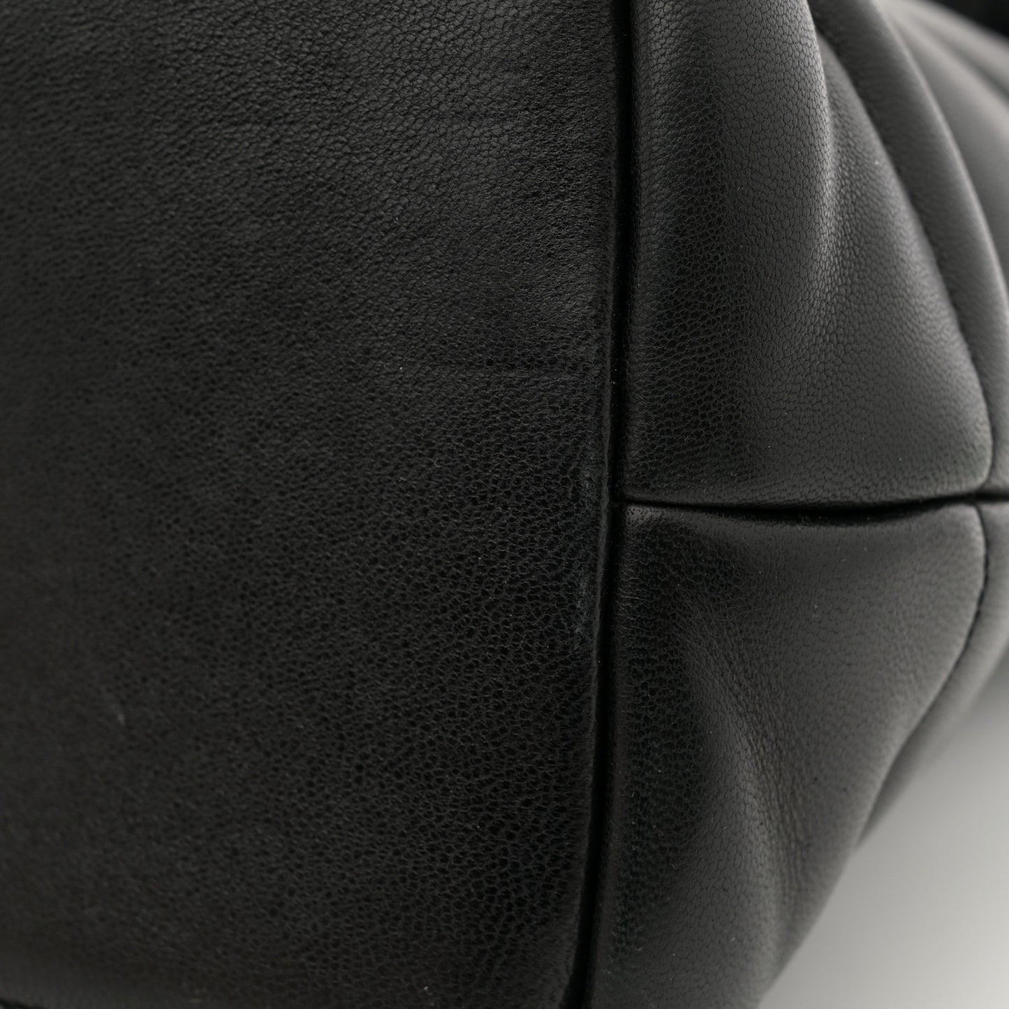 Lambskin Quilted Medium Loulou Puffer Monogram Chain Satchel Black