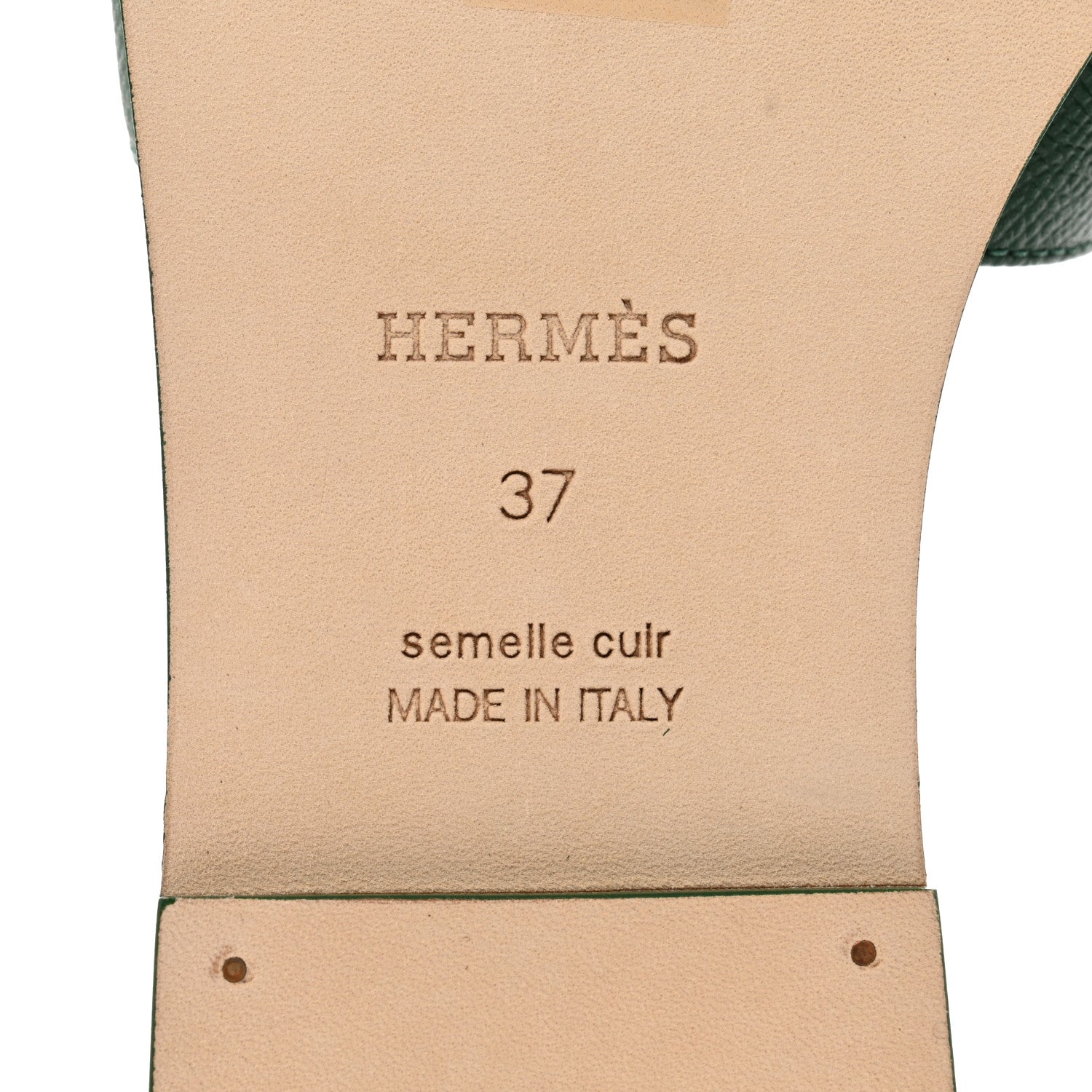 Hermes Epsom Oran Sandals 37 Vert Cactus 8 of 9