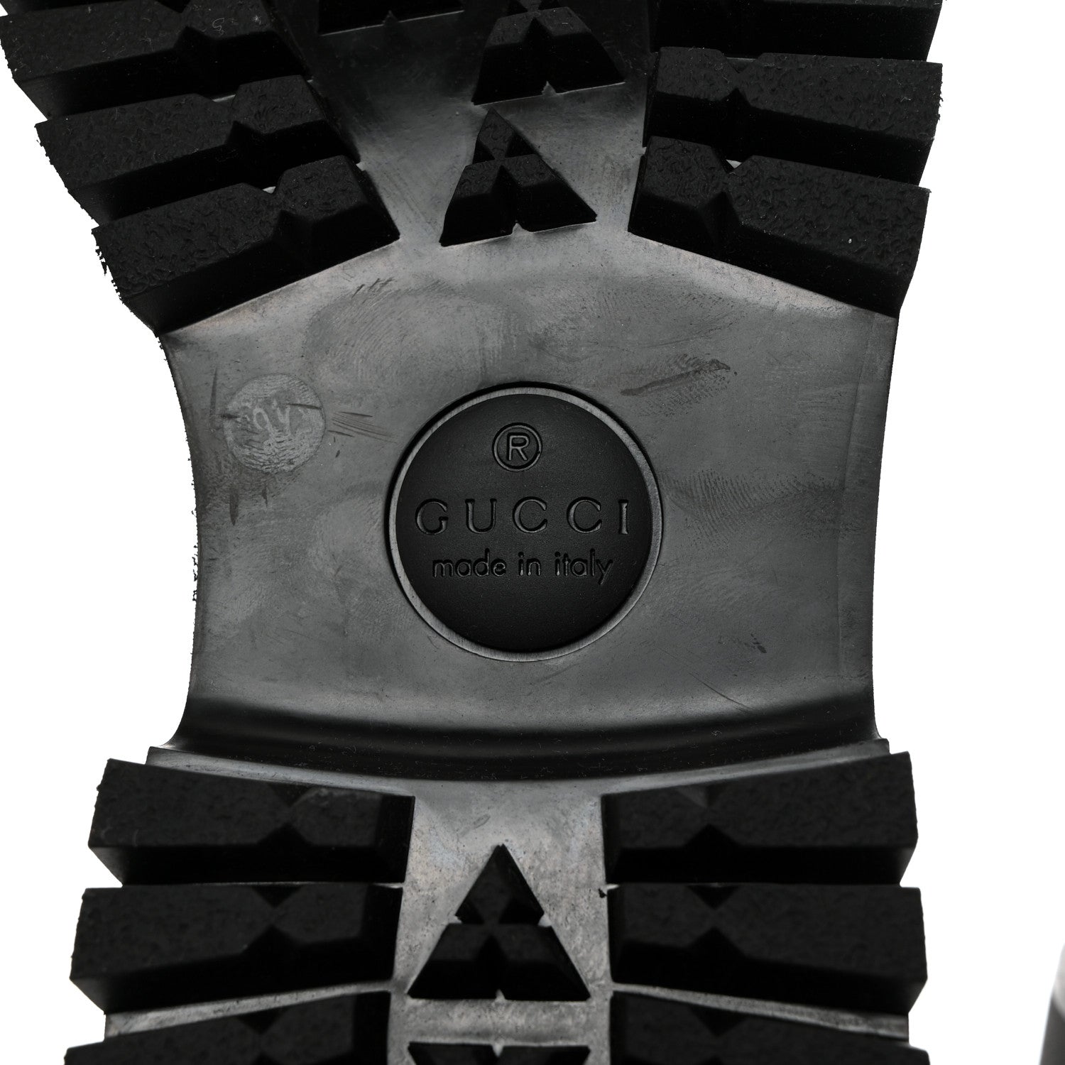 Gucci Piuma Calfskin Embossed Womens Platform Lug Sole Loafers 39.5 Black 6 of 9