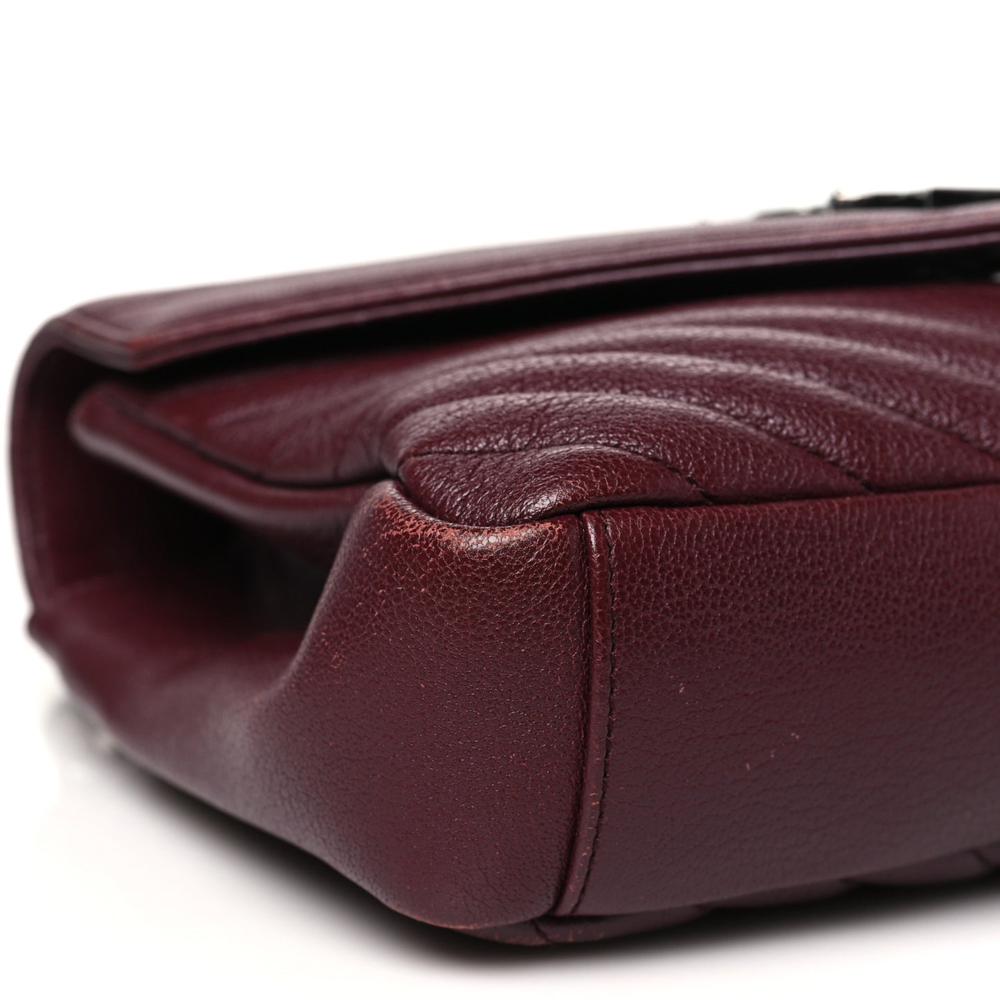 Sheepskin Matelasse Chevron Monogram Medium College Bag Rouge Legion