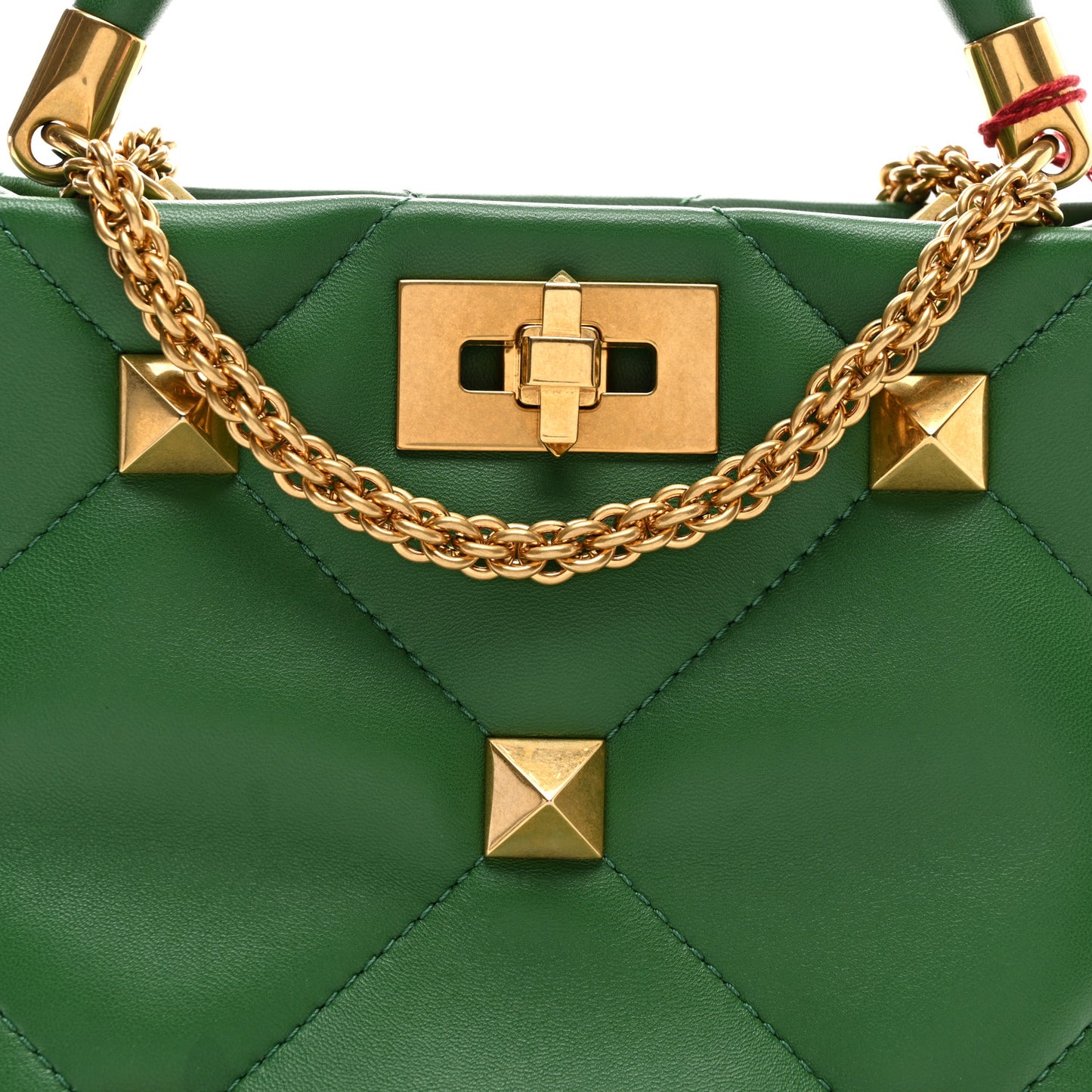 Nappa Small Roman Stud The Handle Bag Gea Green