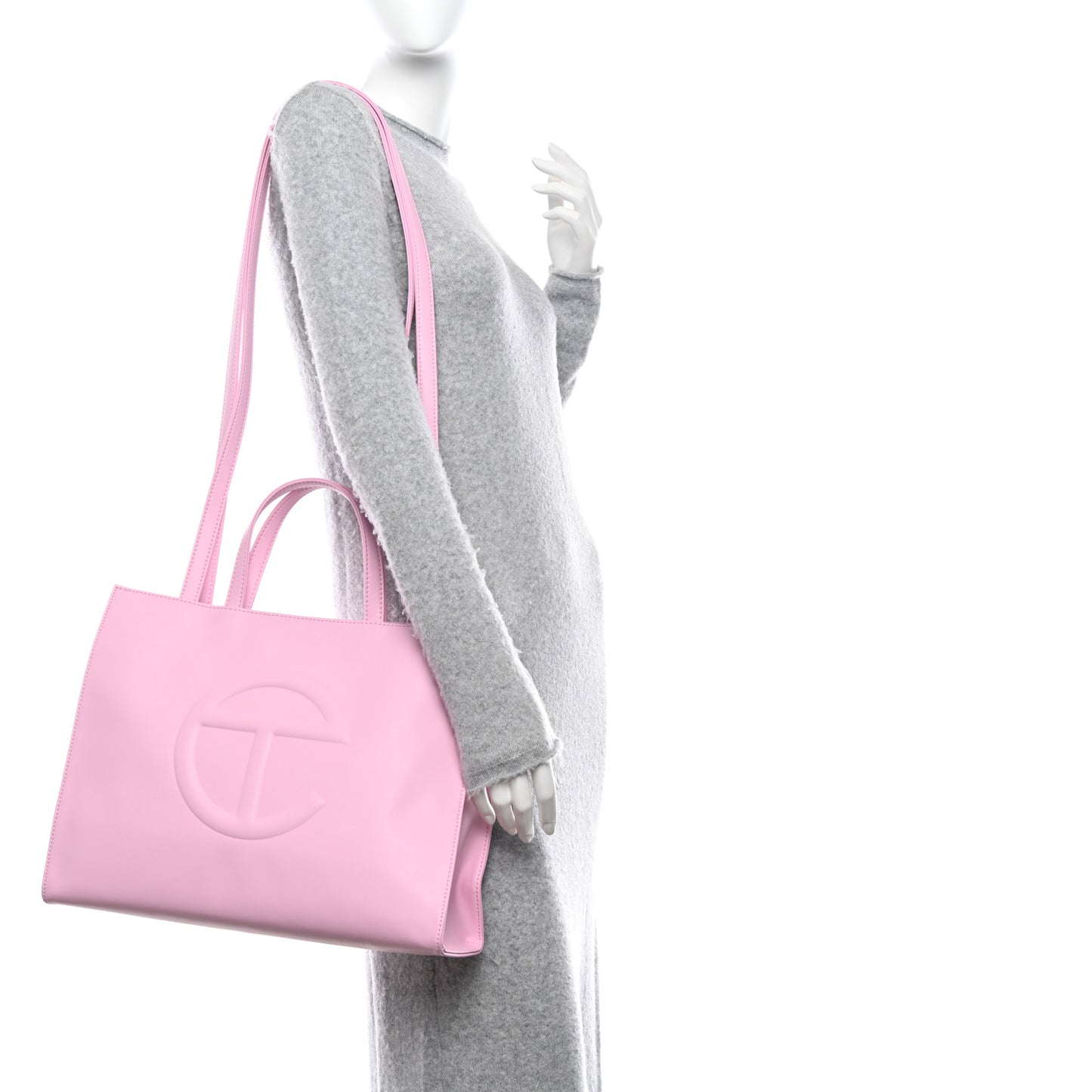 Vegan Leather Medium Shopping Bag Bubblegum