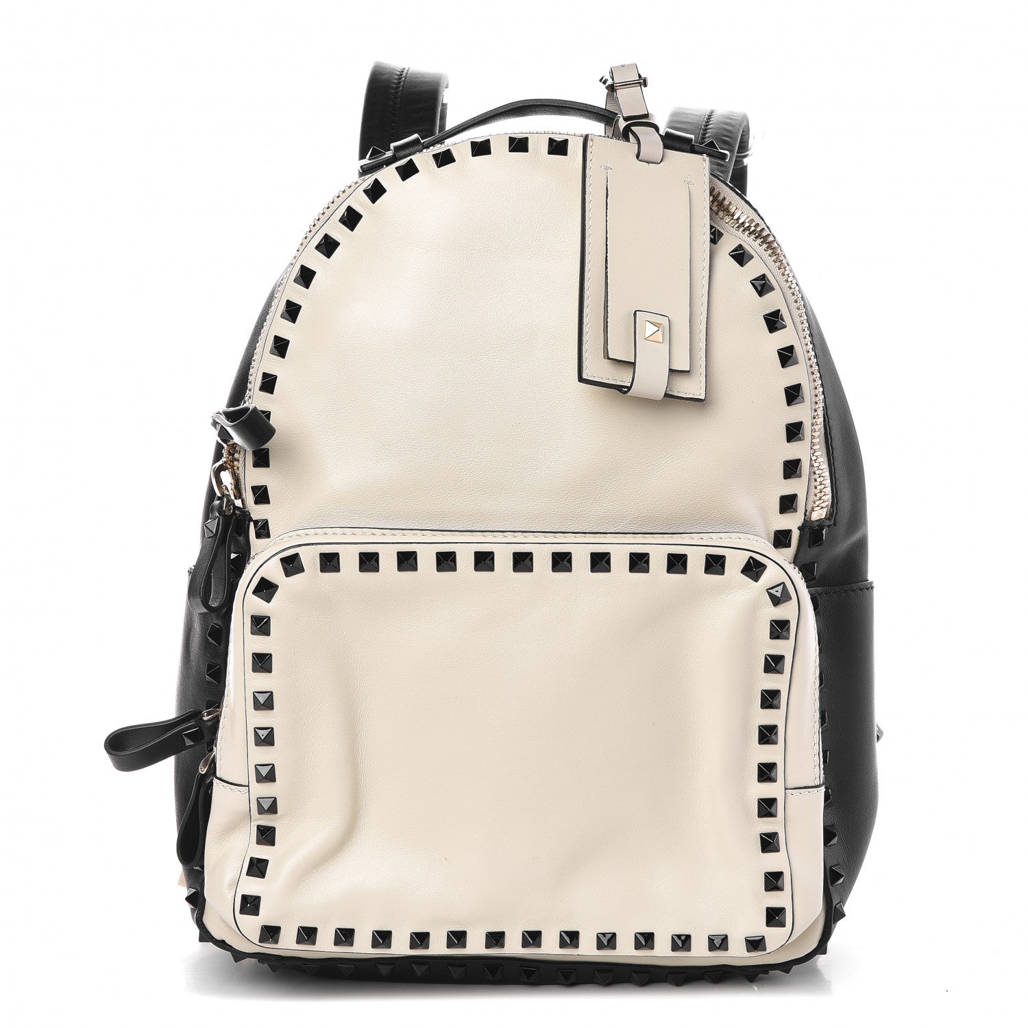Valentino Garavani Calfskin Medium Rockstud Backpack Black Light