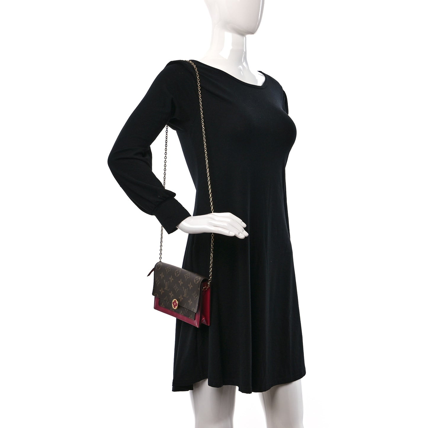 Monogram Flore Chain Wallet Fuchsia