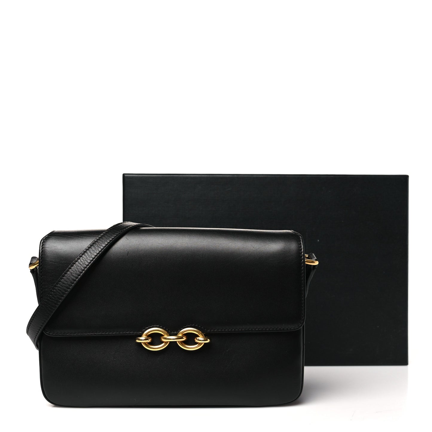 Smooth Calfskin Le Maillon Satchel Black