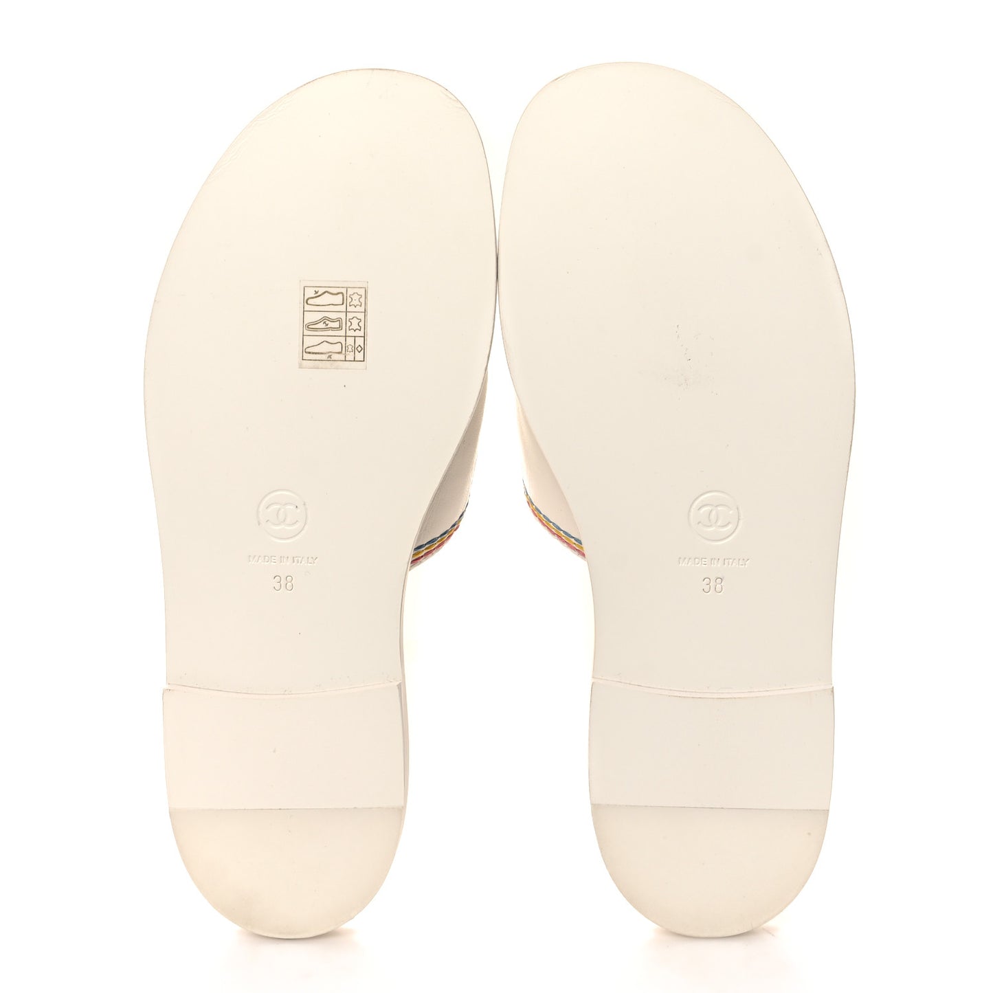 Calfskin Embroidered CC Sandal Mule 38 White