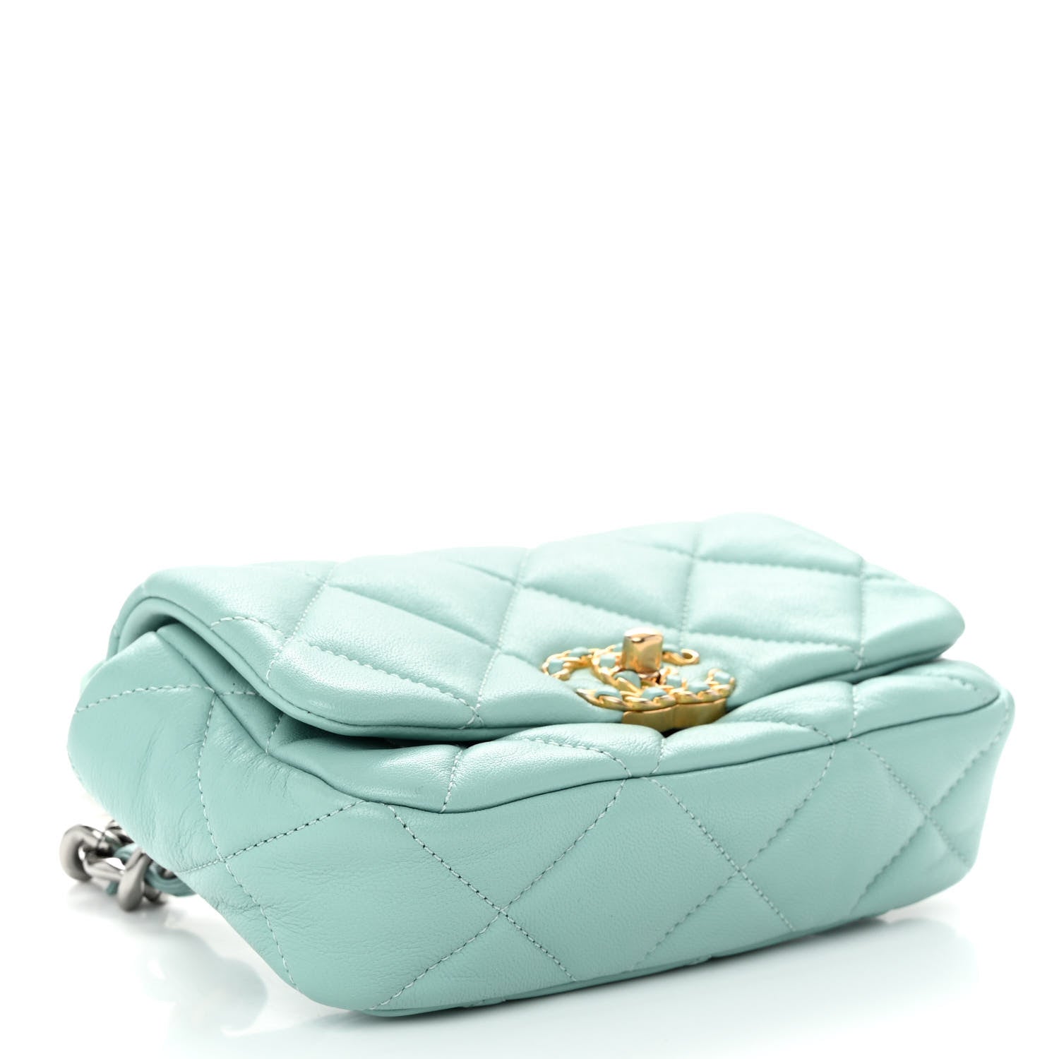 Chanel Lambskin Quilted Chanel 19 Waist Bag Light Blue 4 of 10