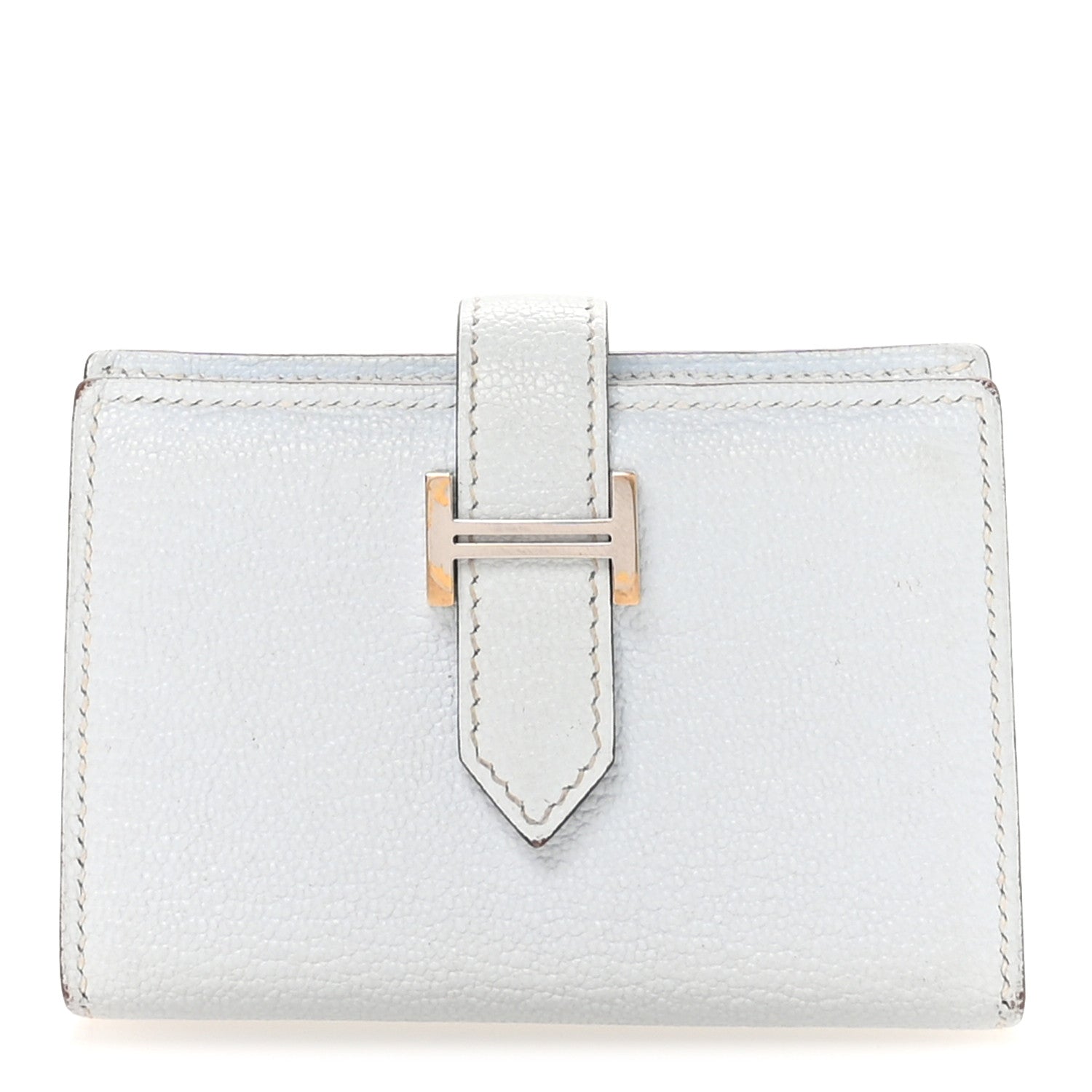 Hermes Chevre Mysore Mini Bearn Wallet Bleu Brume 1810586