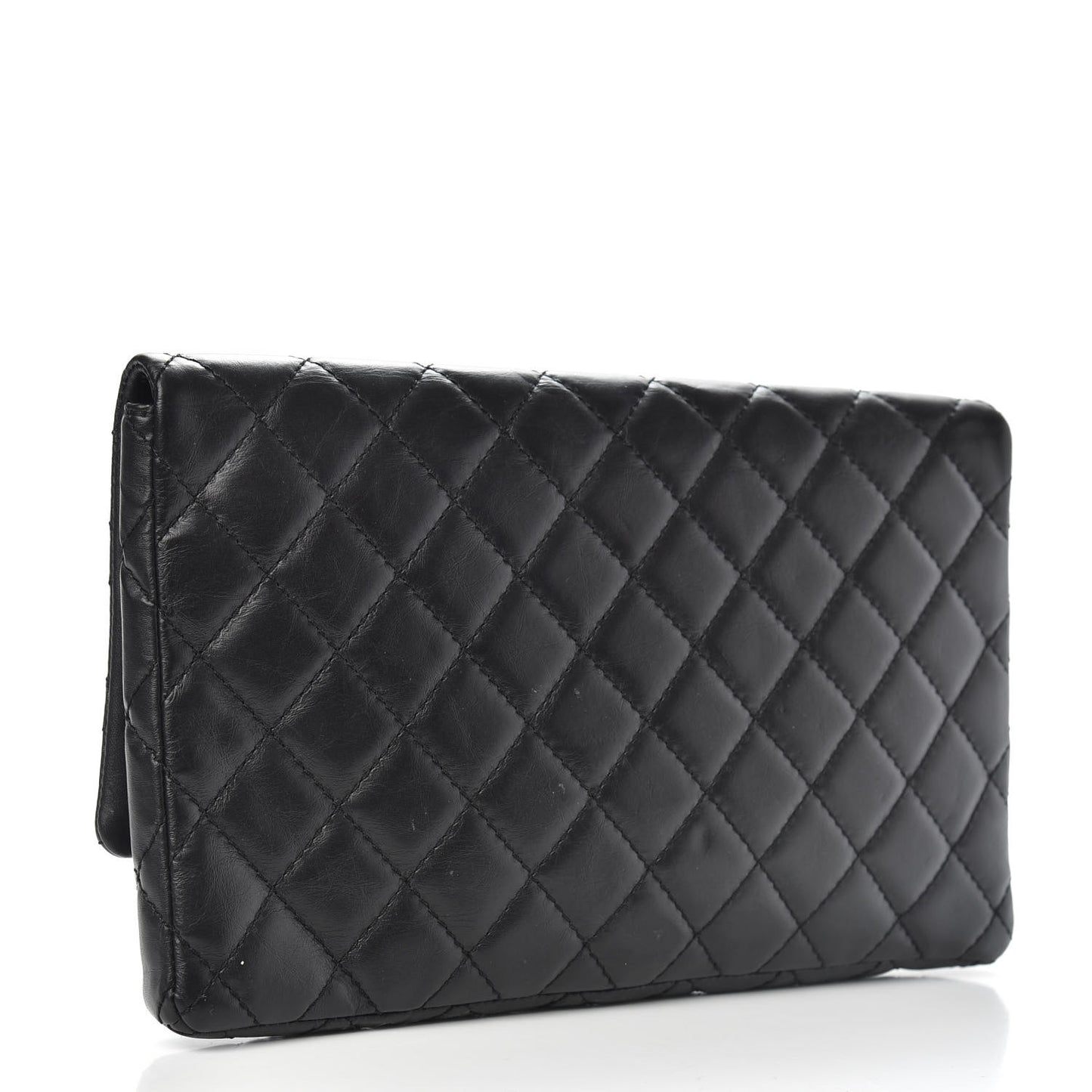 Aged Calfskin Quilted Reissue 2.55 Clutch Black