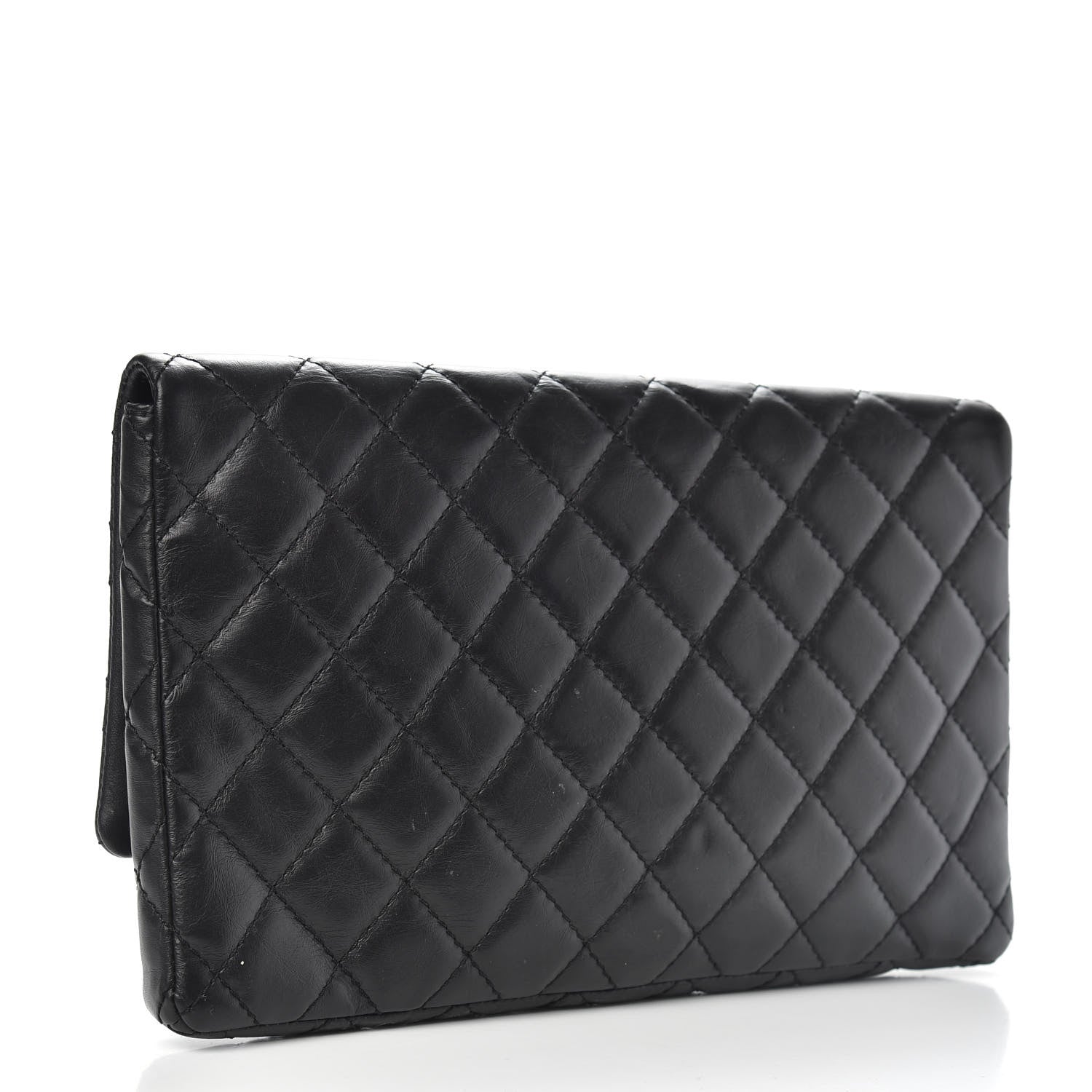 Chanel Aged Calfskin Quilted Reissue 2.55 Clutch Black 3 of 13