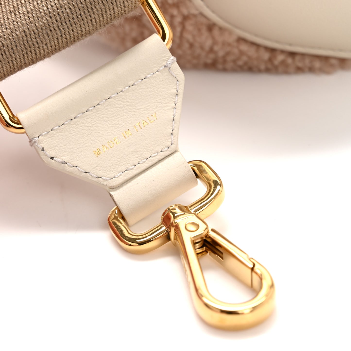 Shearling Vitello Grace Nastro Logo Strap You Plaster Ice
