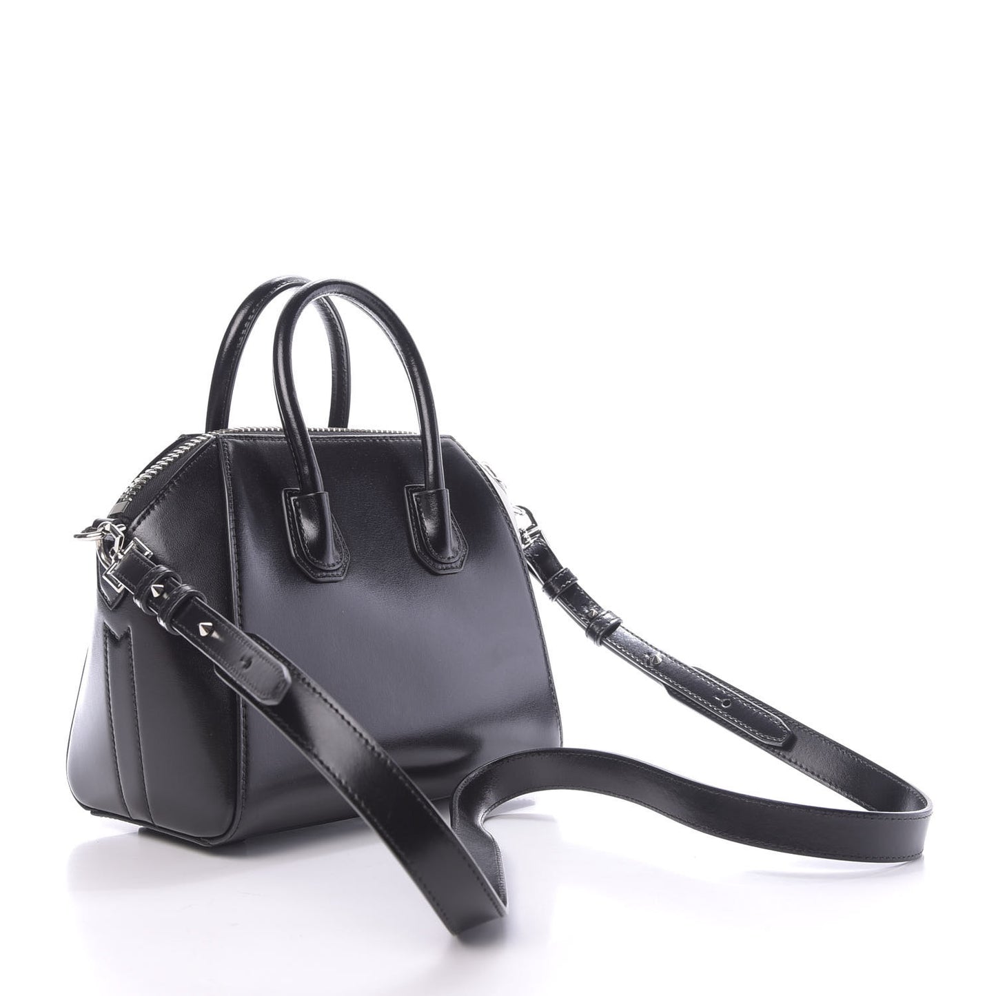 Shiny Lord Calfskin Mini Antigona Black