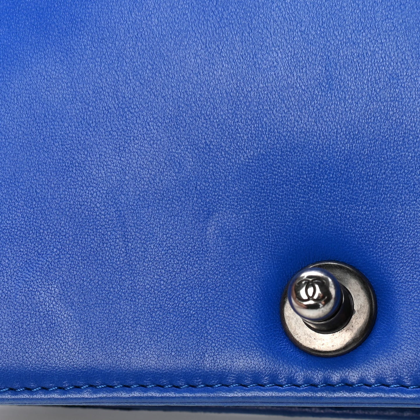 Velvet Quilted Small Boy Flap Blue