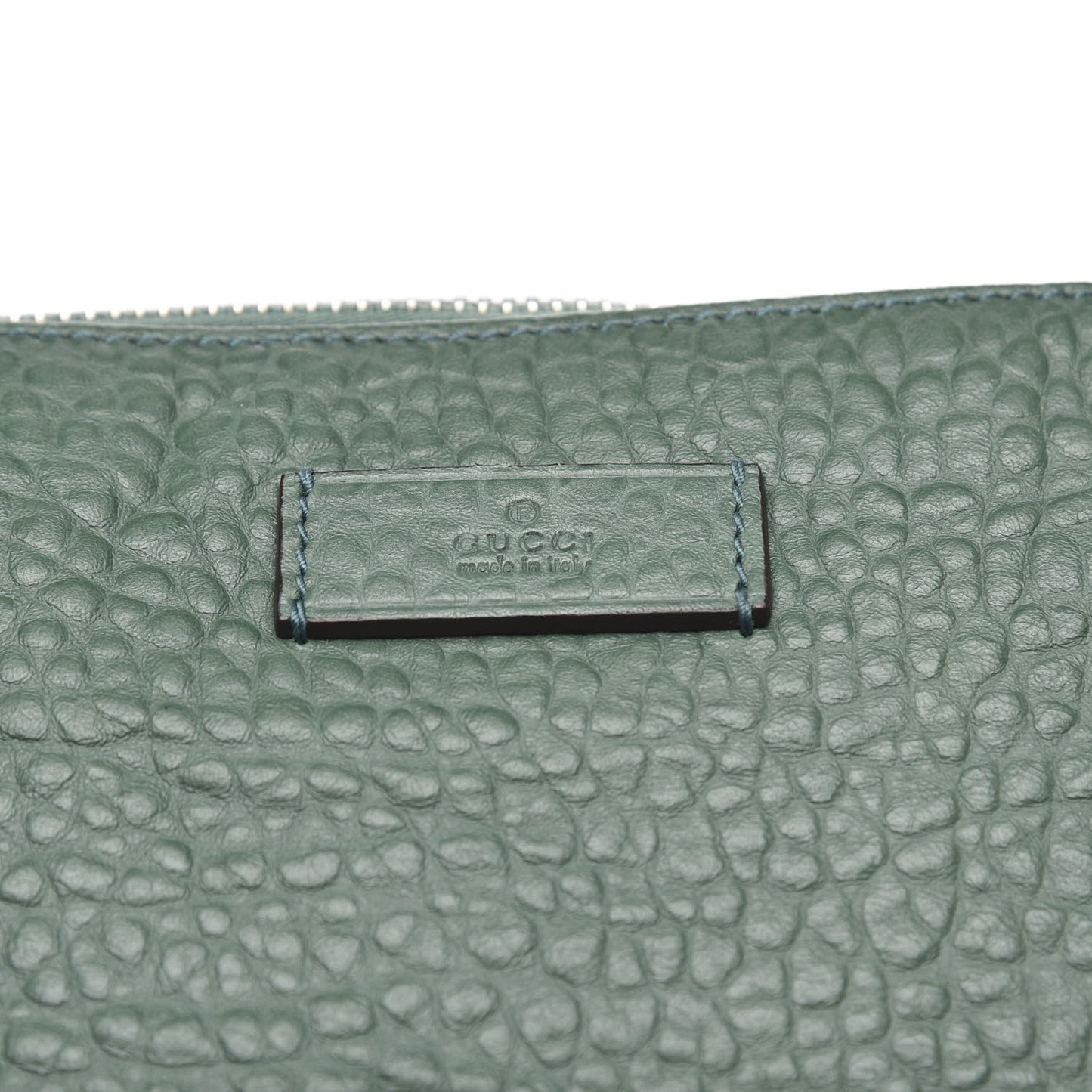 Pebbled Calfskin Large Mens Messenger Green