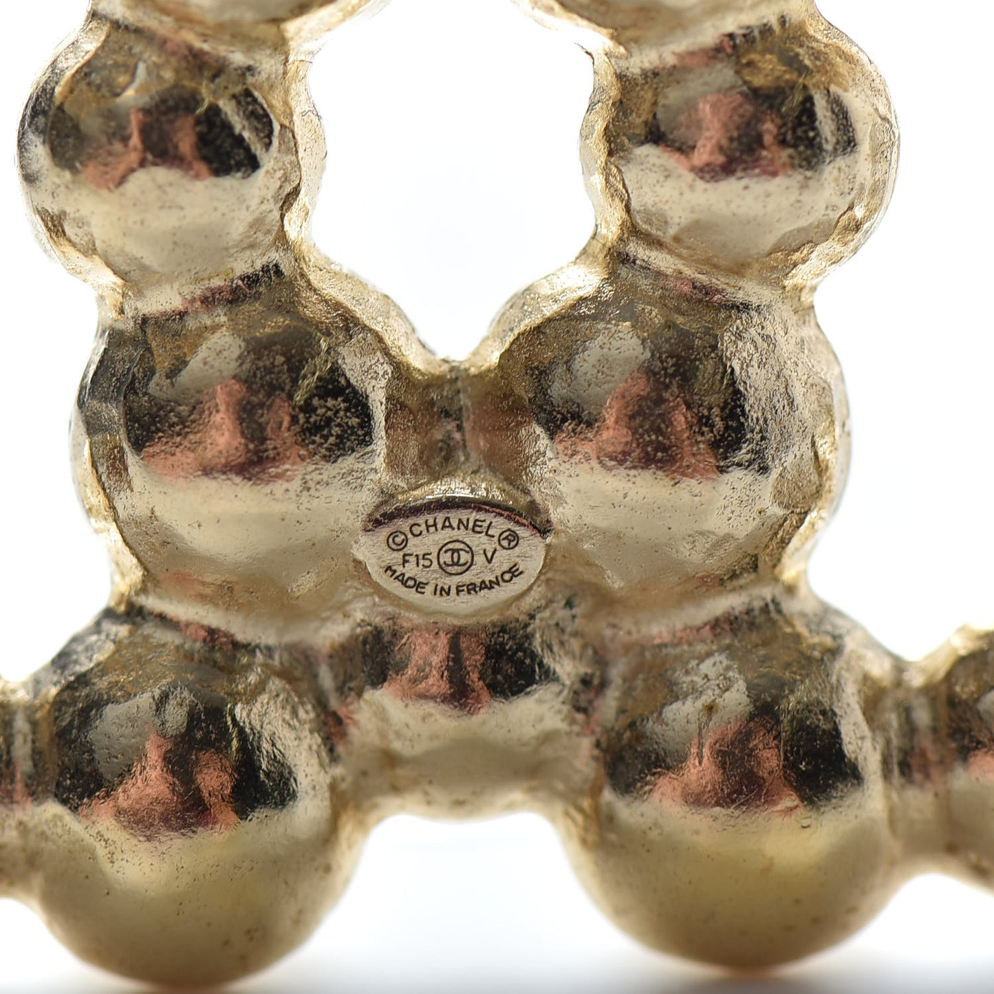 Pearl CC Brooch Gold Pearly White