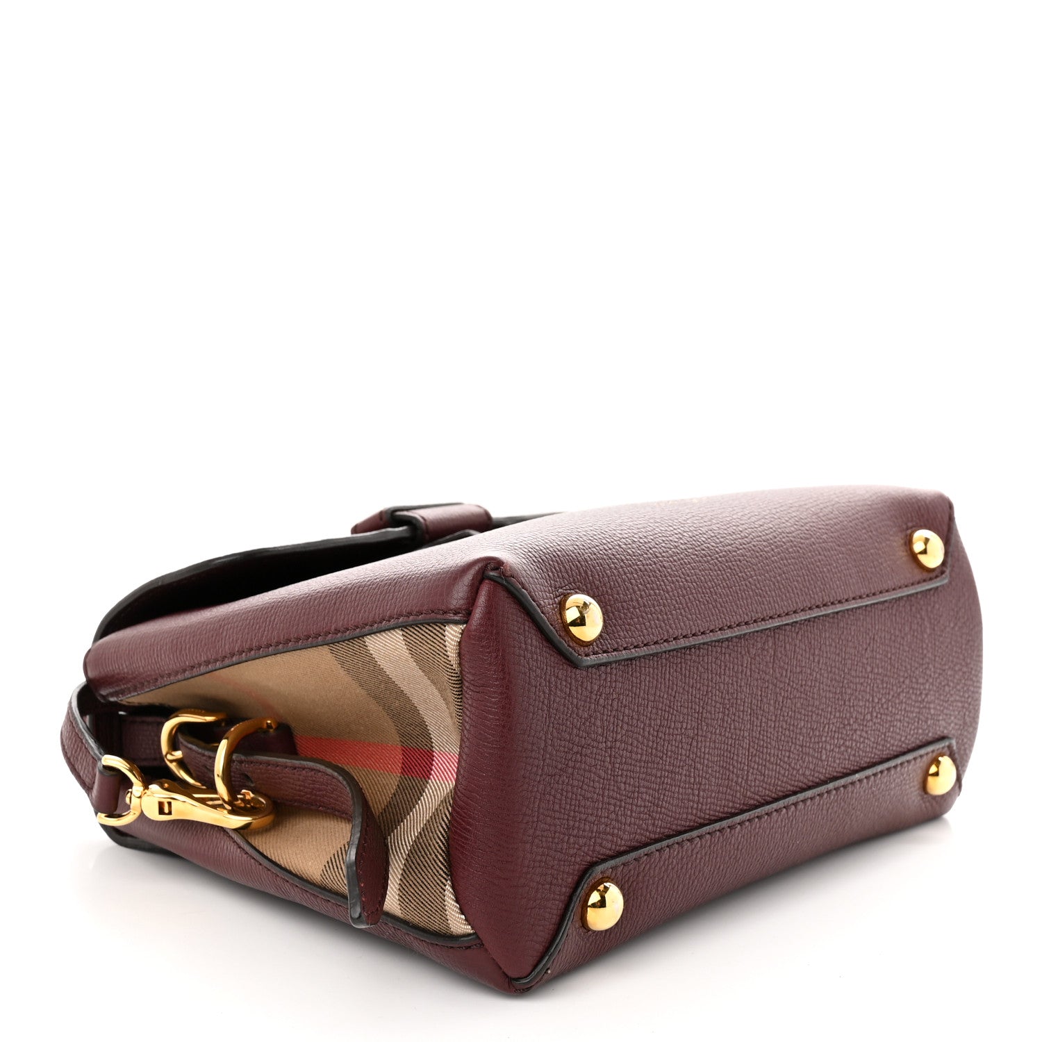 Burberry Derby Calfskin House Check Small Camberley Mahogany Red 4 of 12