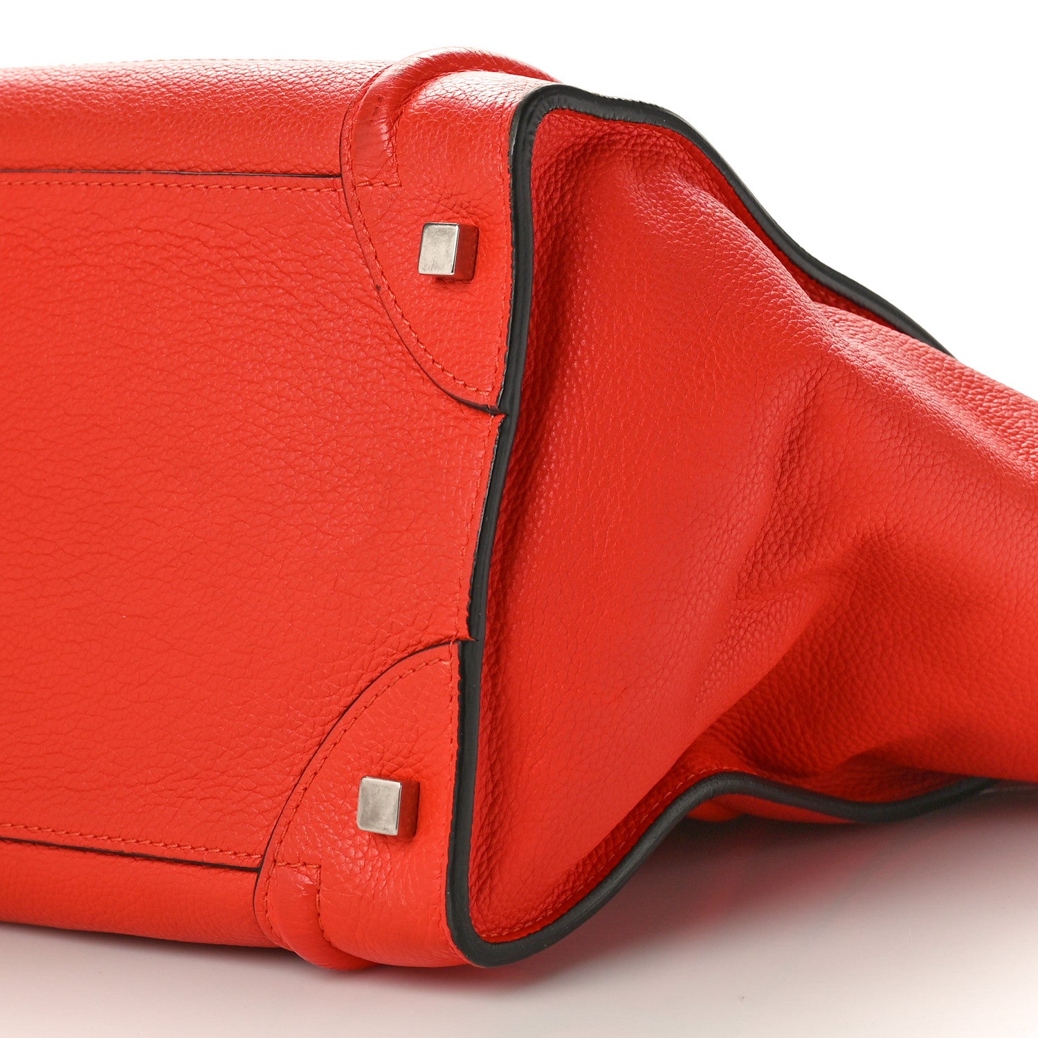 Celine Drummed Calfskin Mini Luggage Coquelicot 9 of 11