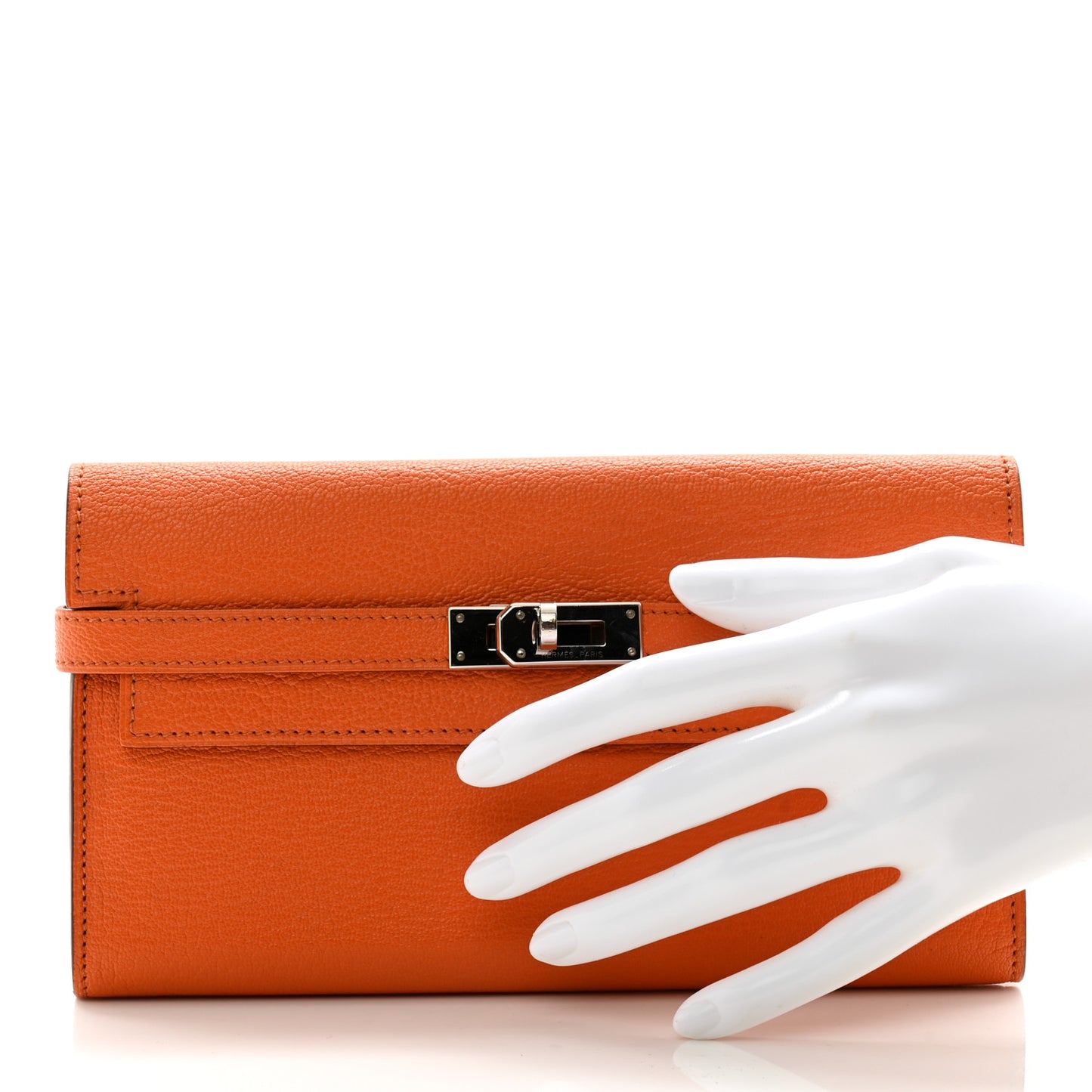 Chevre Mysore Kelly Longue Wallet Orange
