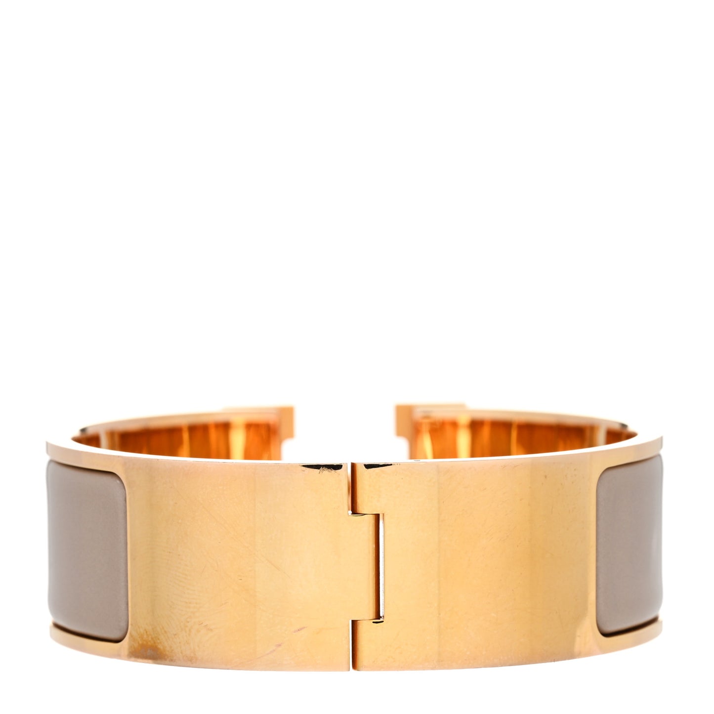 Enamel Wide Clic Clac H Bracelet GM Marron Glace