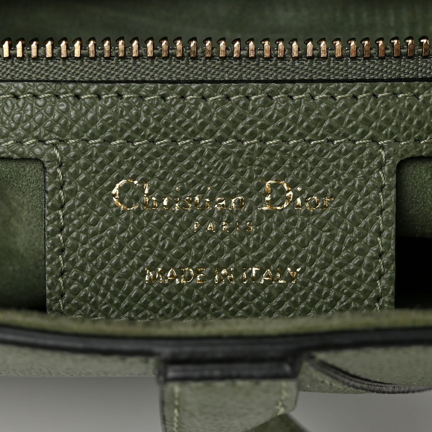 Christian Dior Grained Calfskin Saddle Bag With Strap Sage 6 of 14