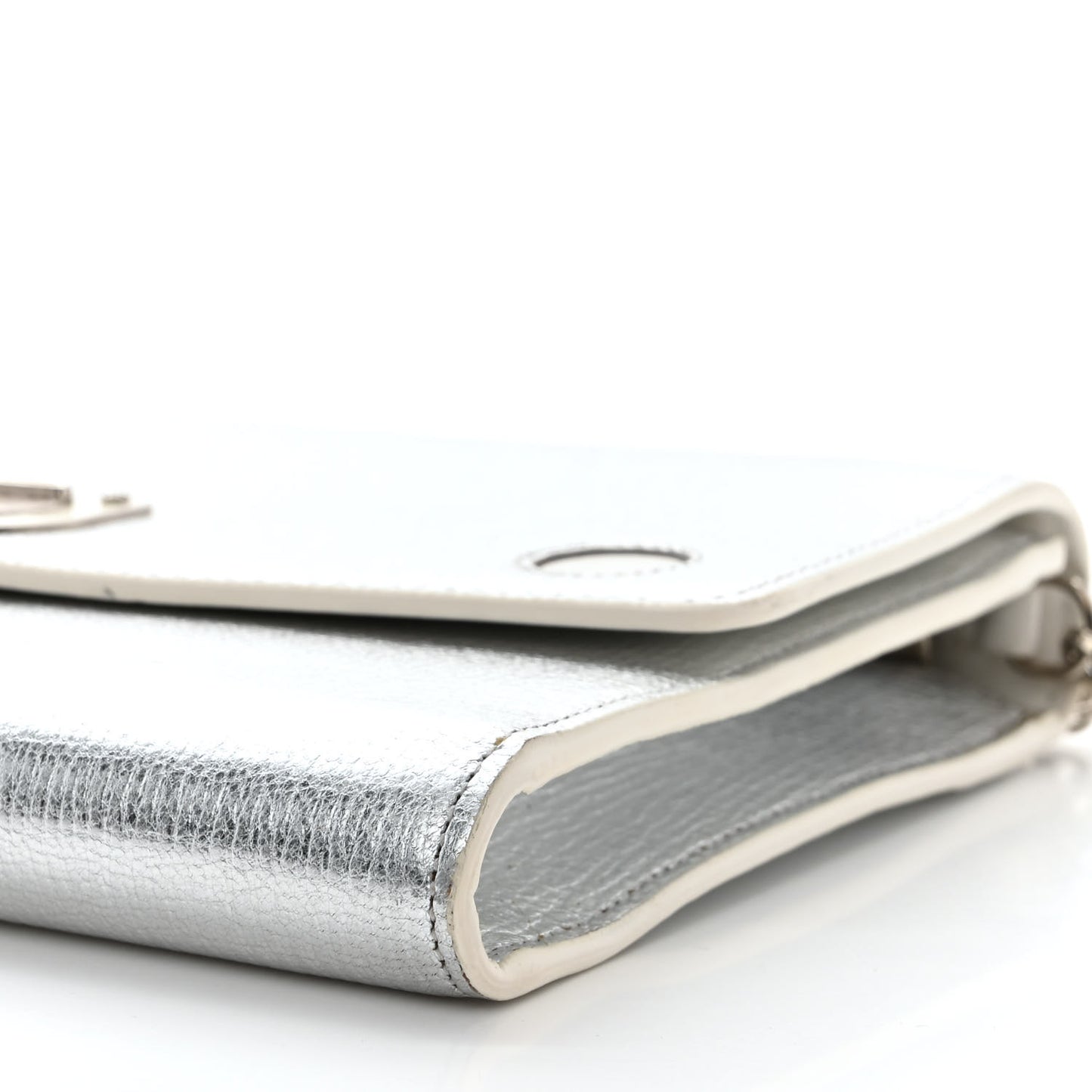 Goatskin Diorever Wallet On Chain Argent