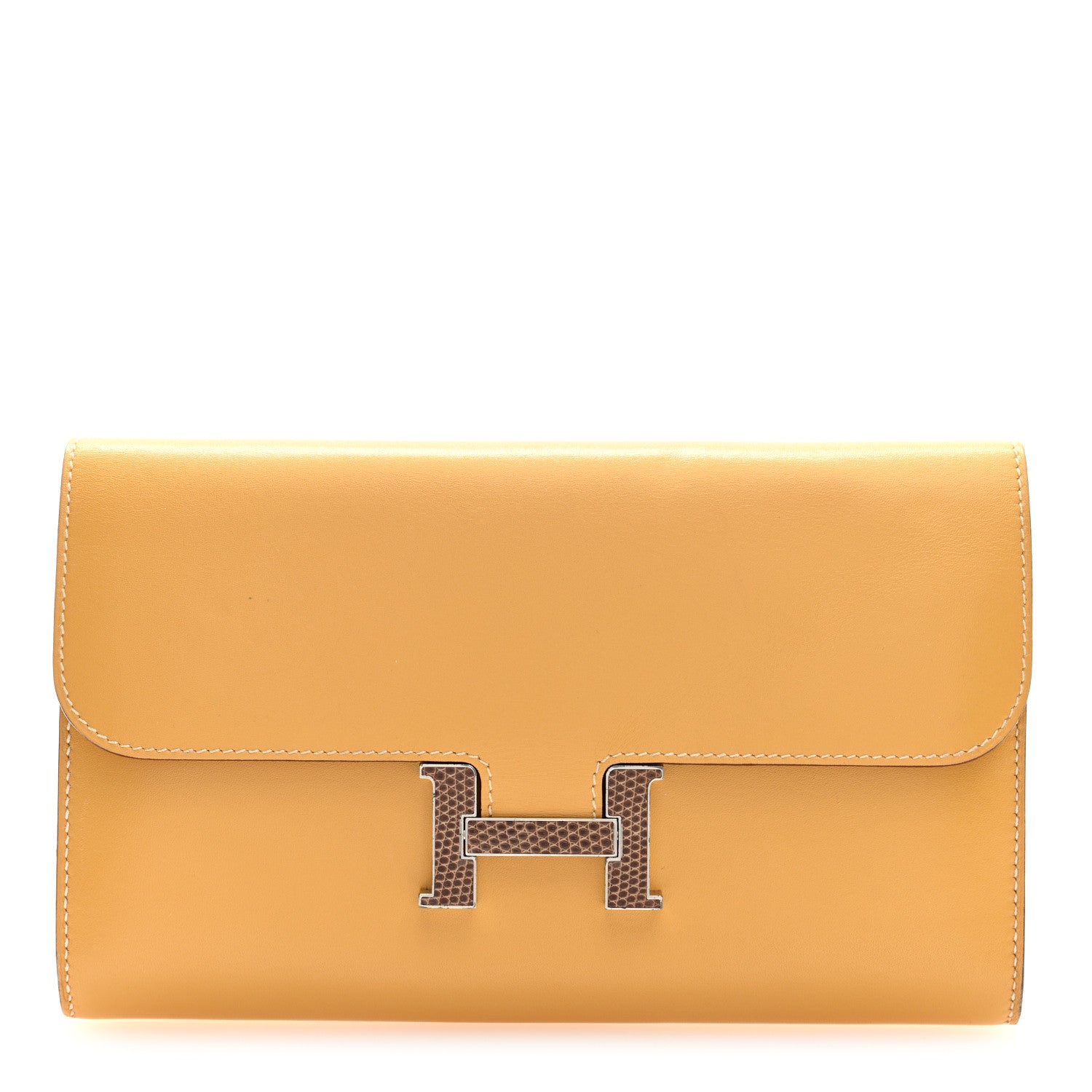 Hermes Tadelakt Lizard Constance Long Wallet Sable Cecil 1823904