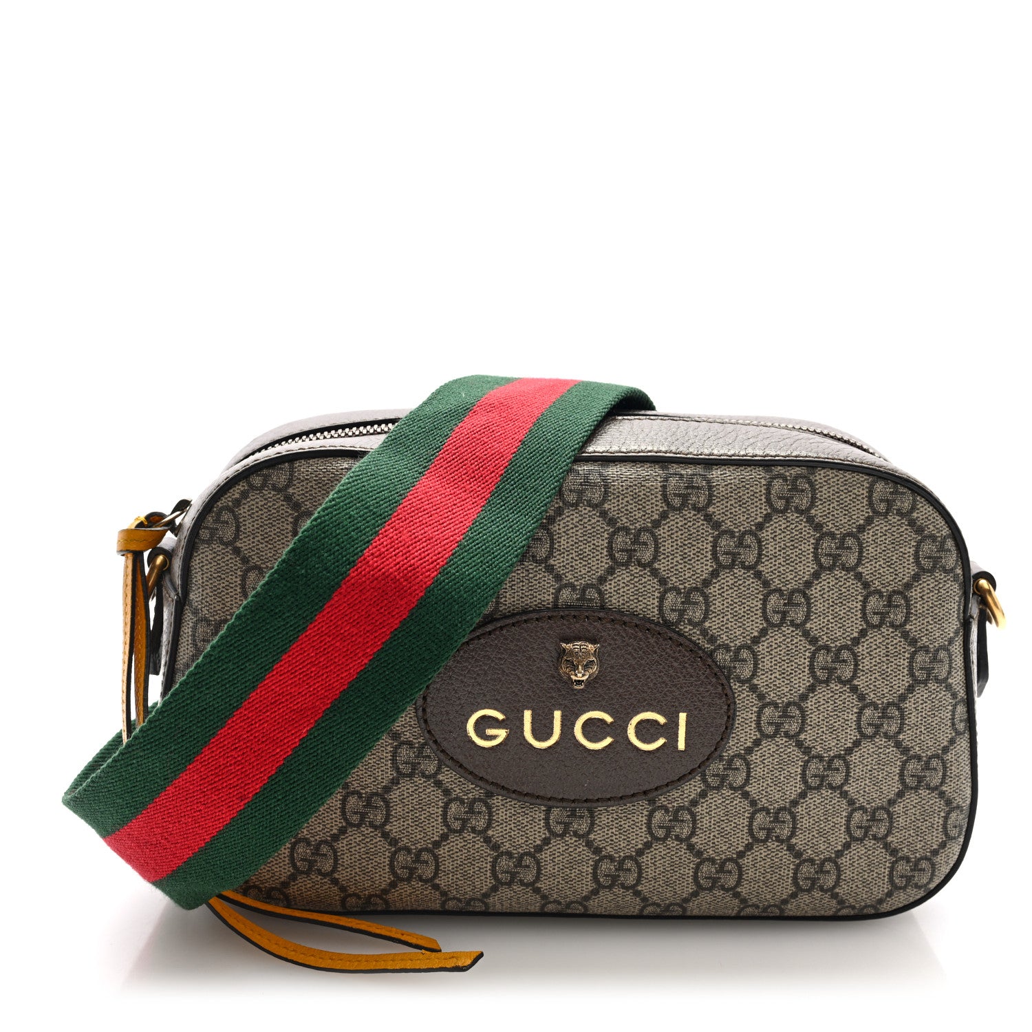 Gucci GG Supreme Monogram Web Neo Vintage Shoulder Bag Beige New