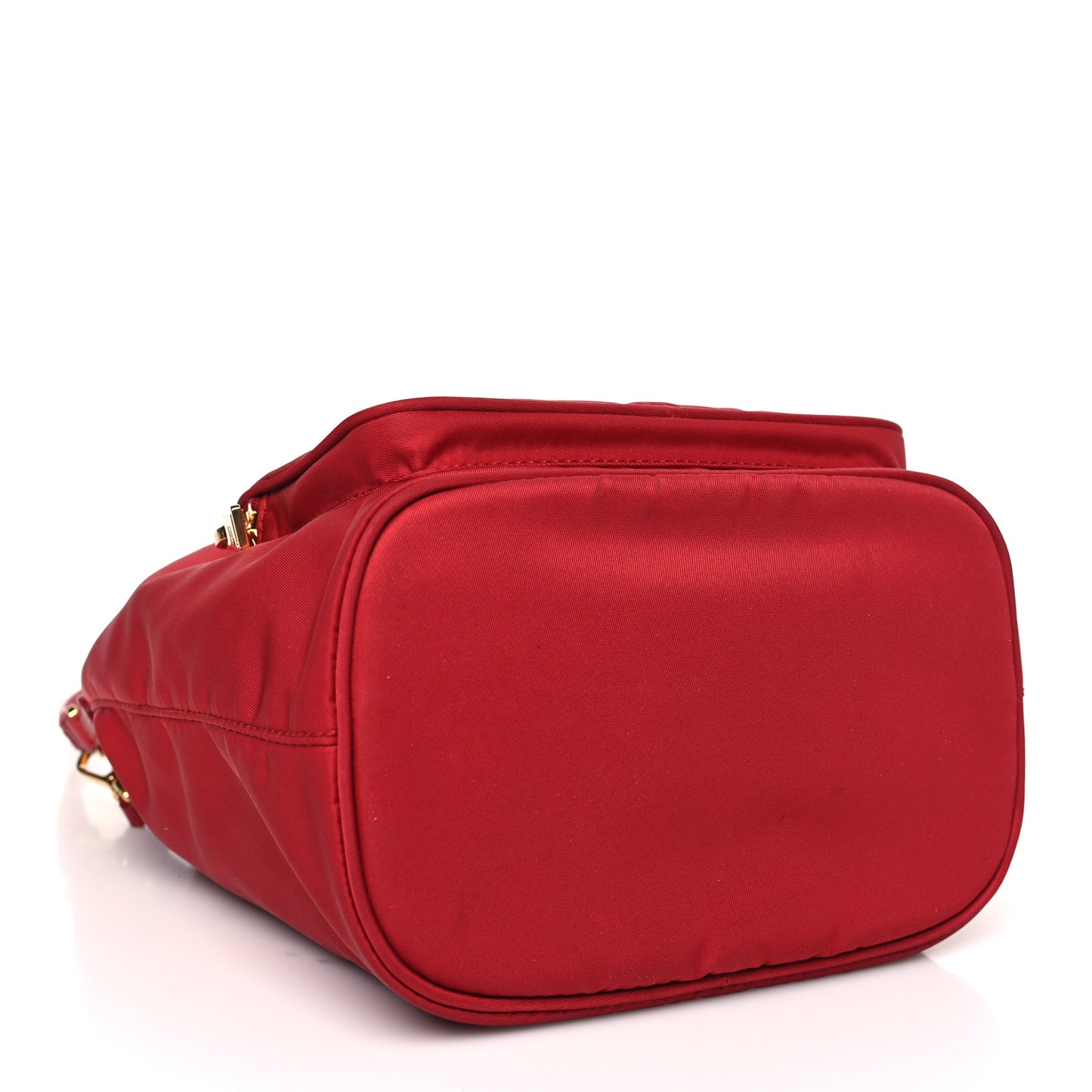Nylon Vela Saffiano Mini Bucket Crossbody Bag Fuoco