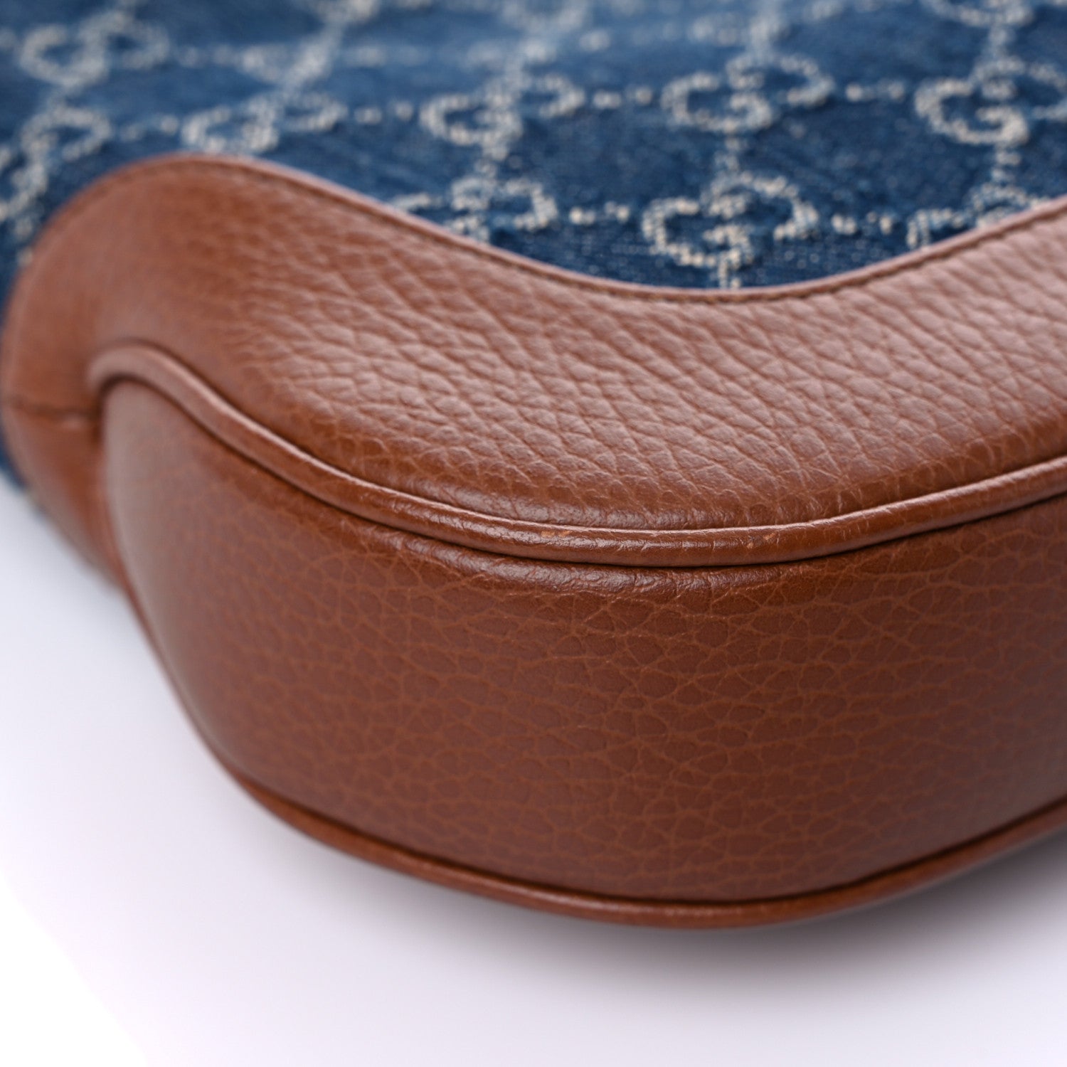 Gucci New Denim GG Monogram Calfskin Small Jackie 1961 Hobo Blue Tea Cuir 5 of 12
