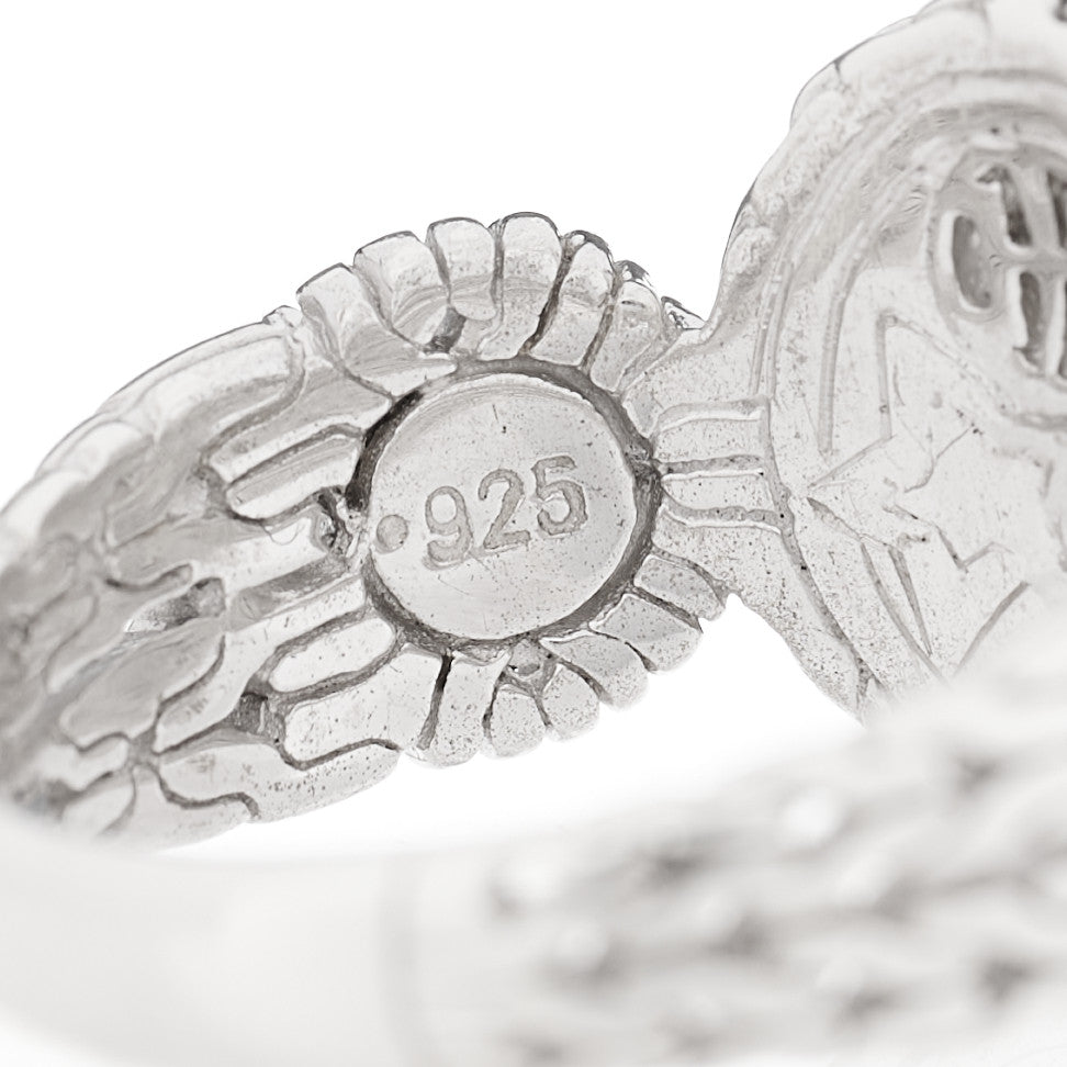 John Hardy Sterling Silver Diamond Small Circle Contour Ring 54 7 6 of 6
