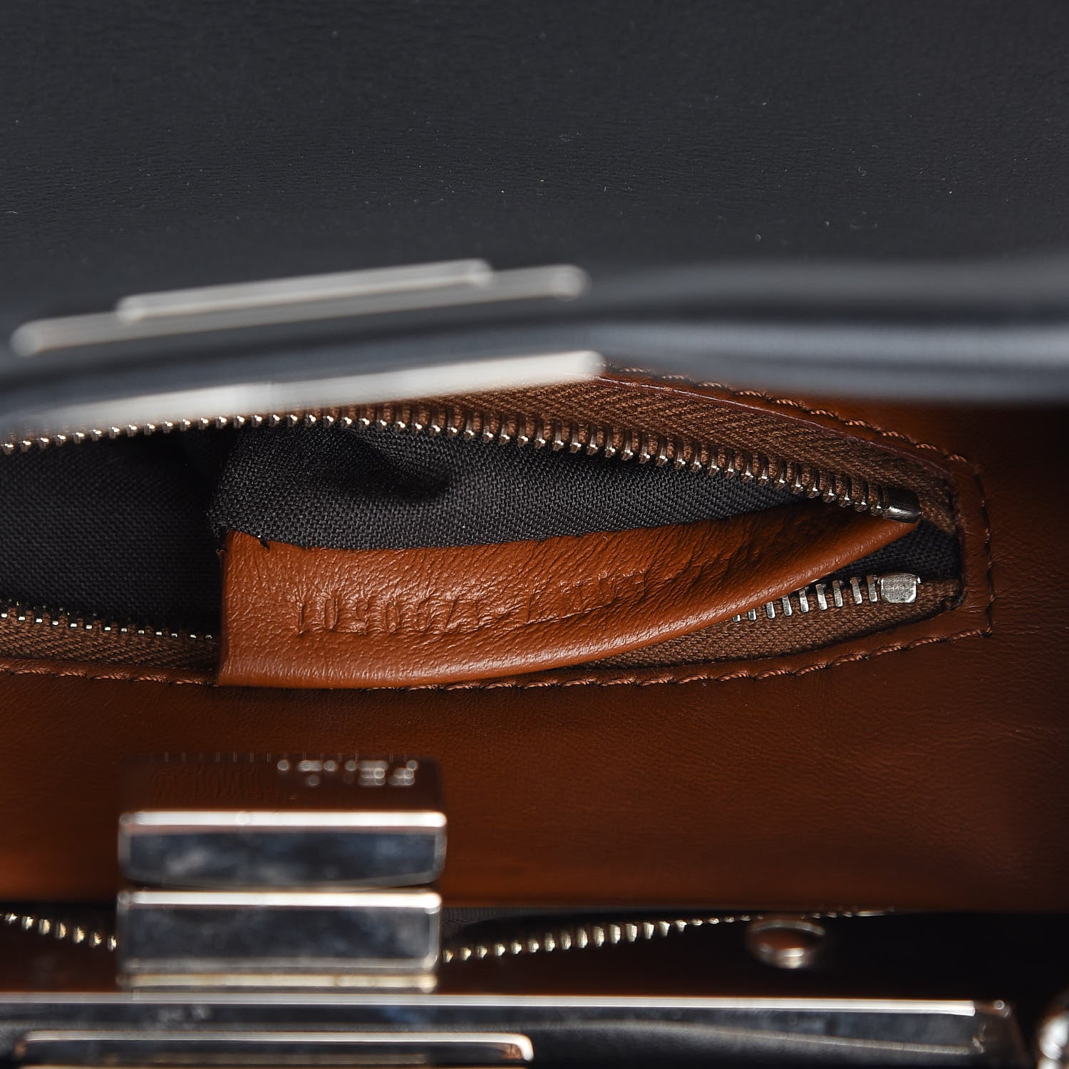 Fendi Nappa Scalloped Grommet Mini Peekaboo Iconic Satchel Black Multicolor 8 of 14