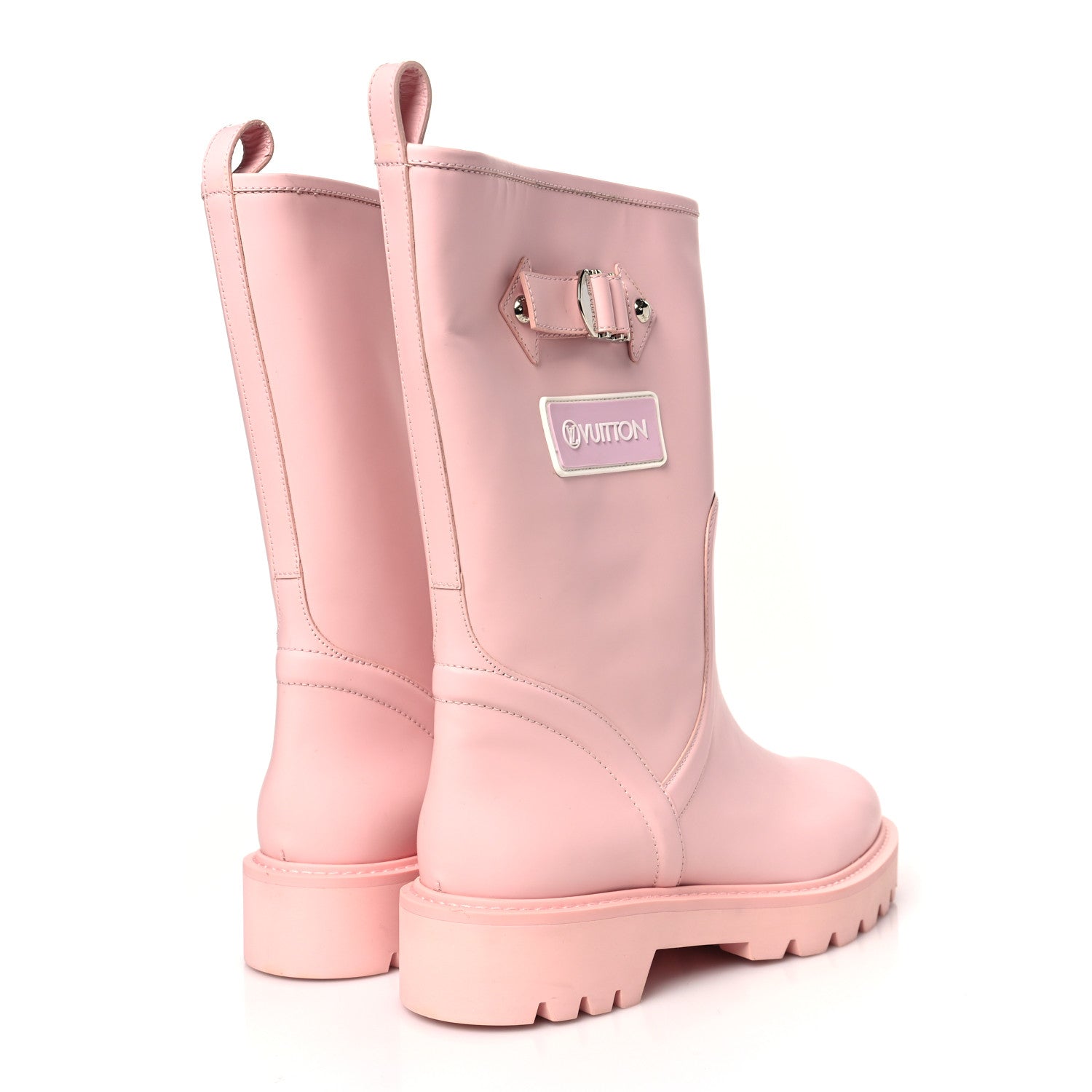Louis Vuitton Rubber Calfskin Territory Flat Boots 39 Pink 4 of 8