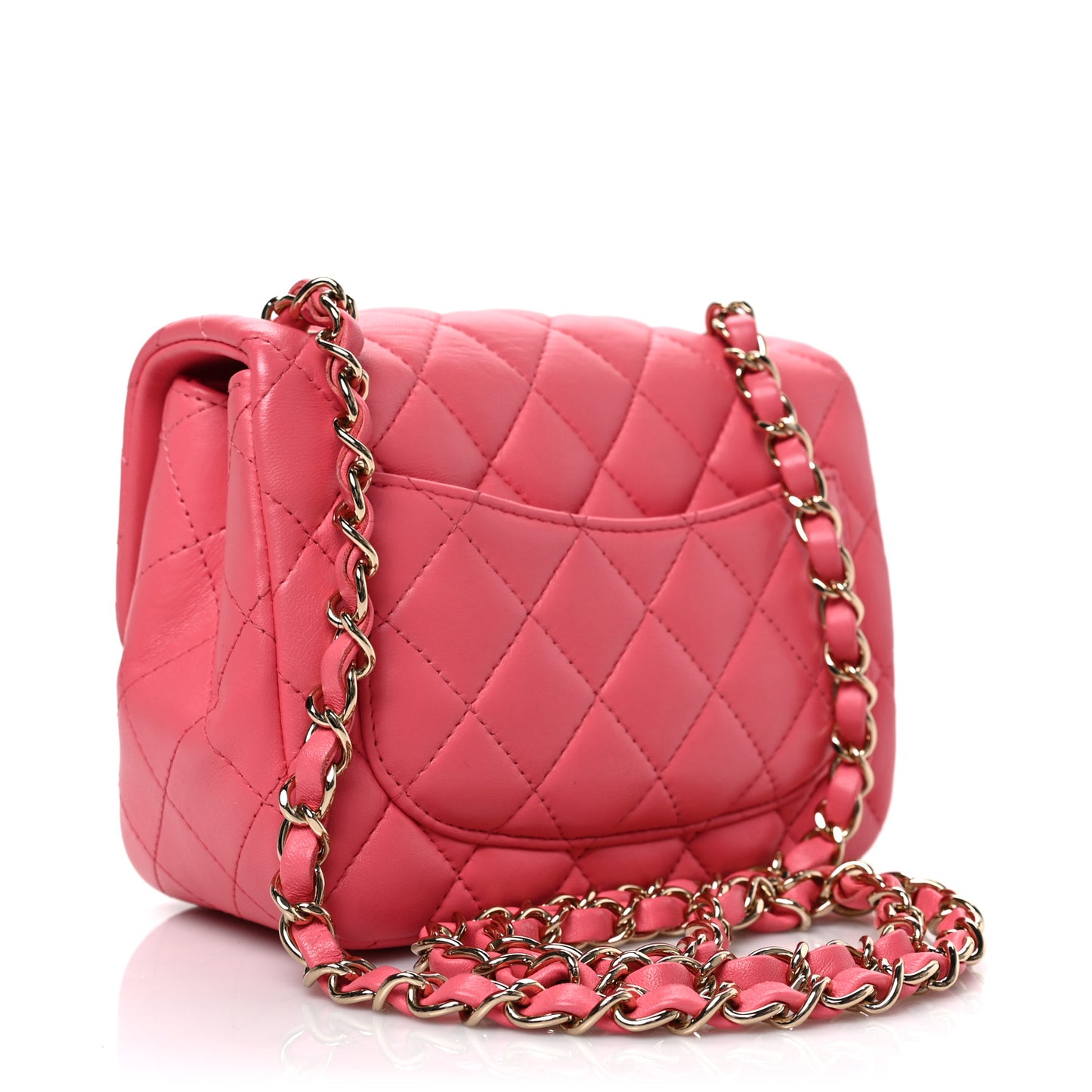 Lambskin Quilted Mini Square Flap Pink