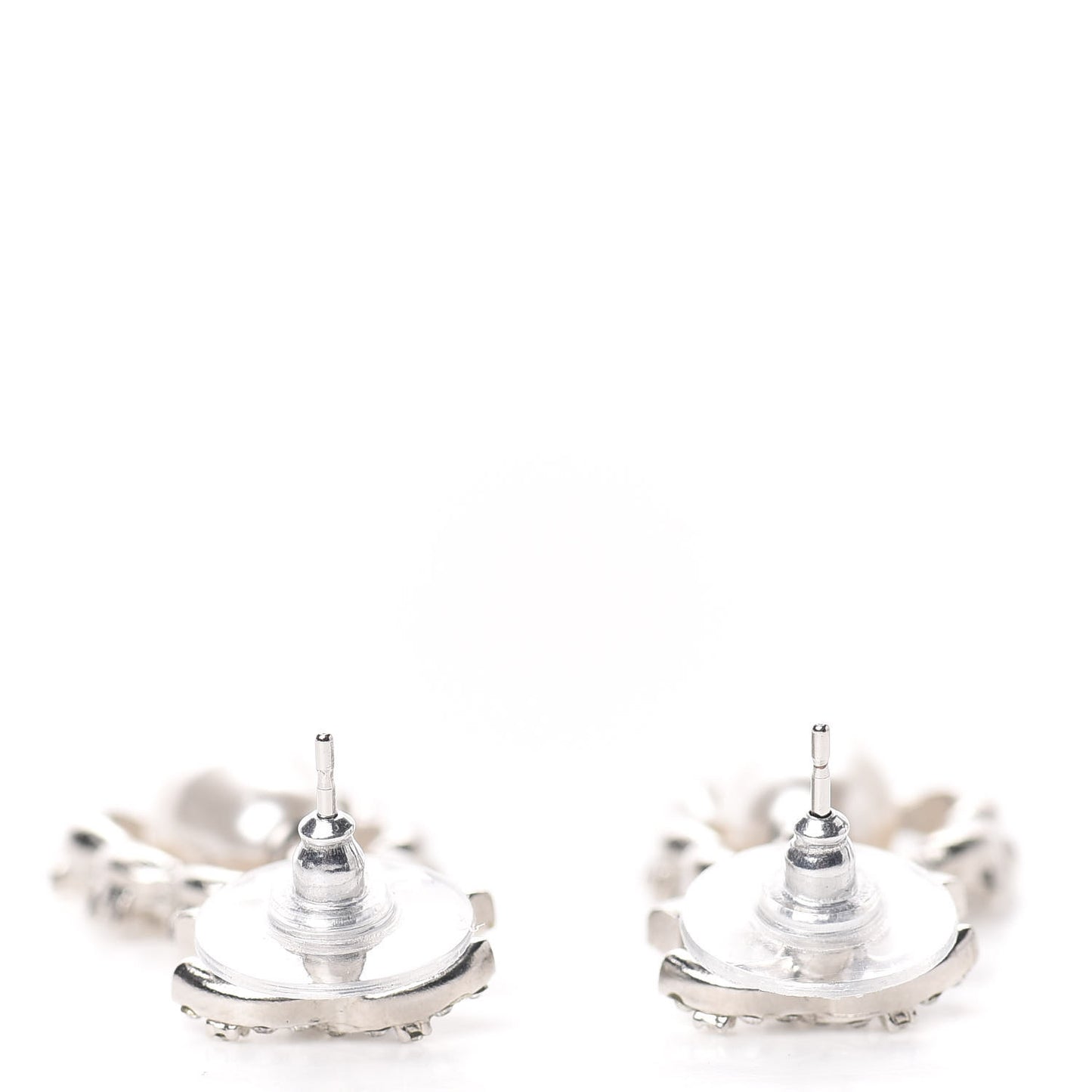 Crystal Pearl Imperial Bow Earrings Silver