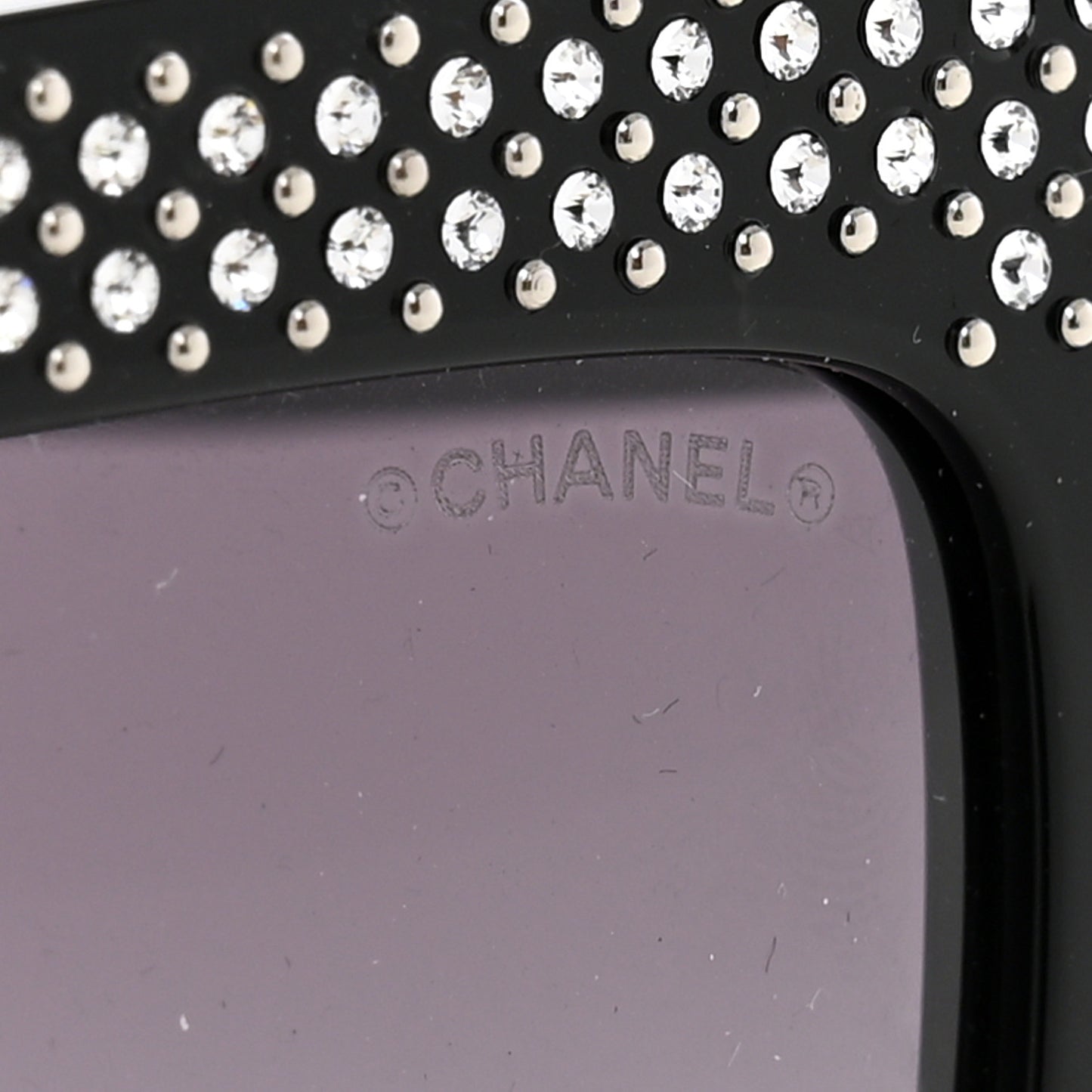 Acetate Strass Rectangle Sunglasses 71539A Black