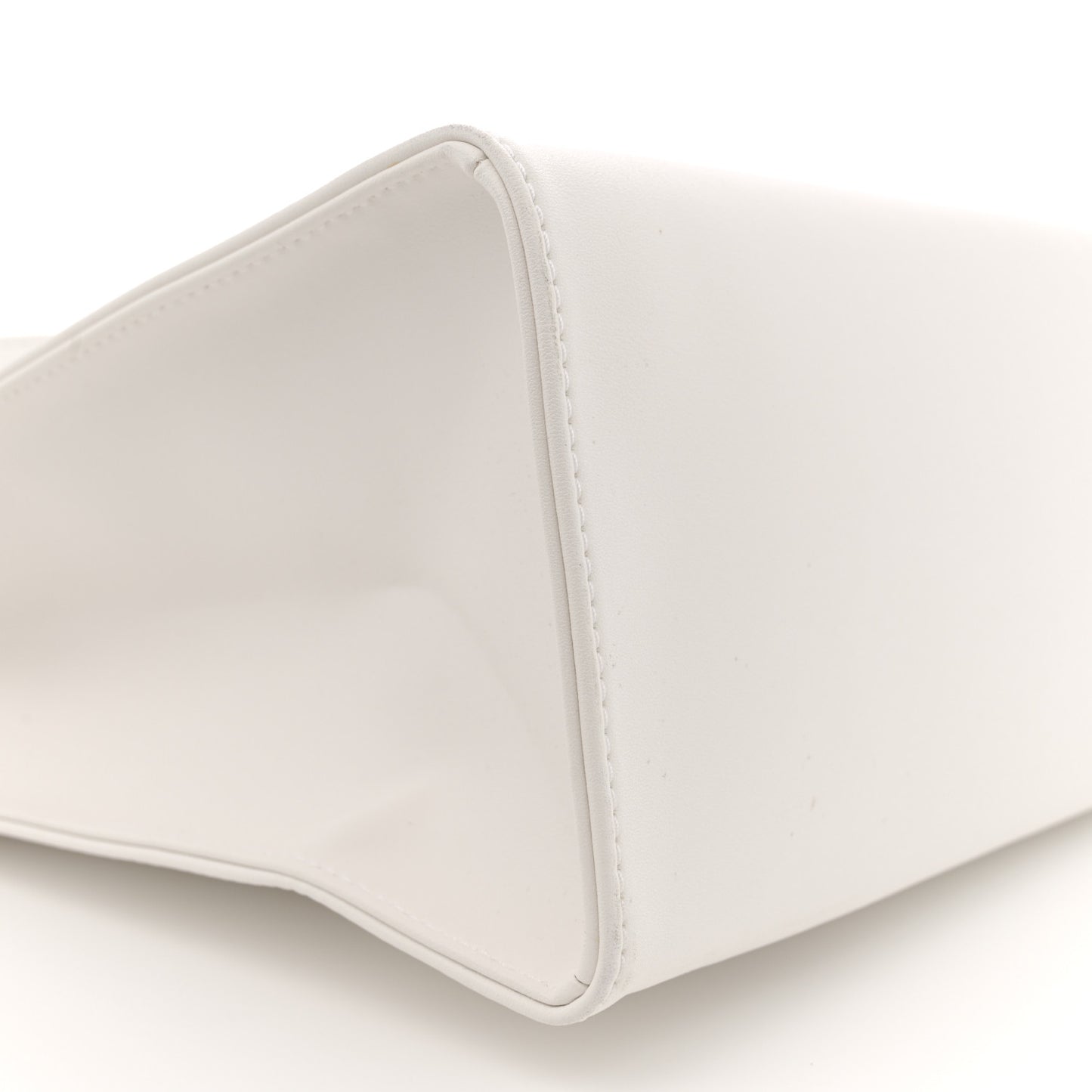 Vegan Leather Medium Shopping Bag White