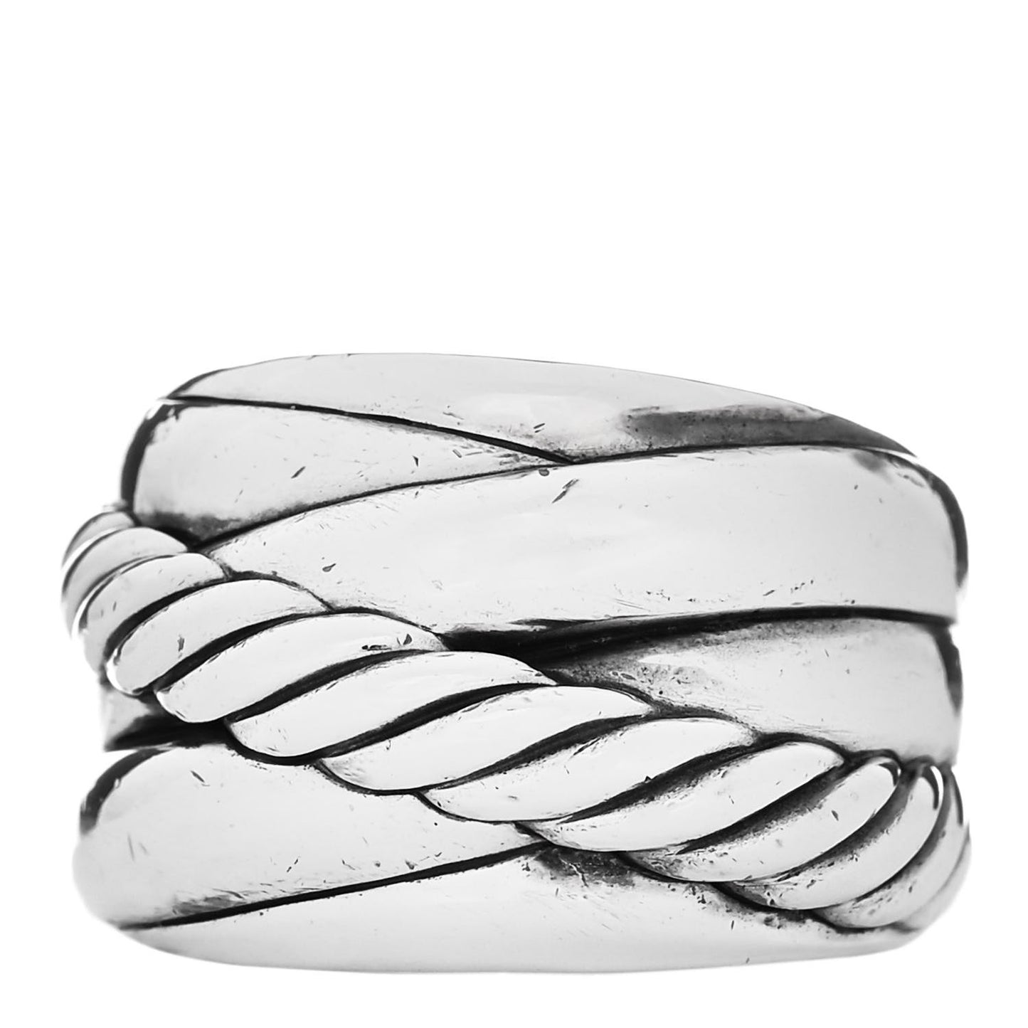 Sterling Silver Wide Cable Ring 54 7