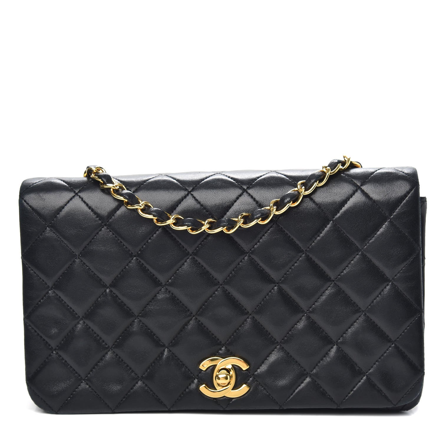 Chanel Lambskin Quilted Small Single Flap Bag Black 1 of 15