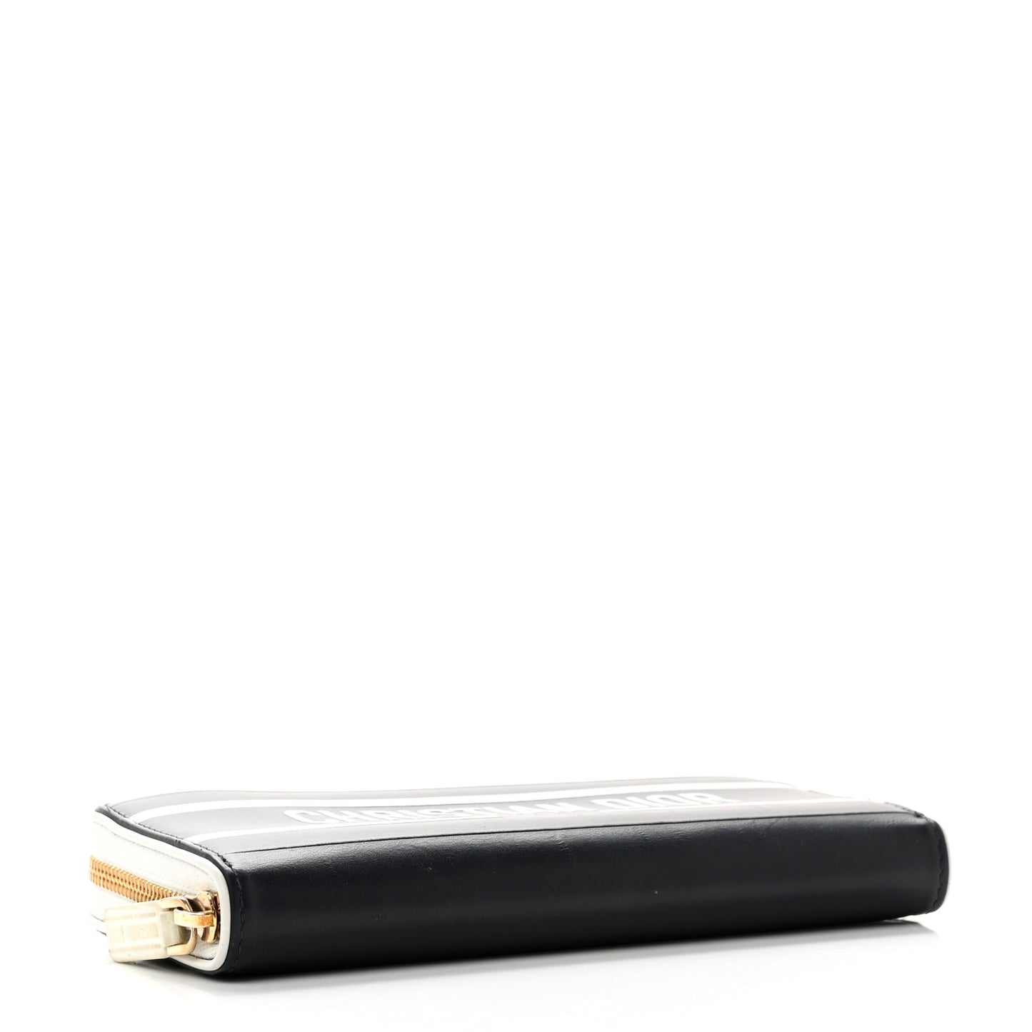 Calfskin Vibe Zip Wallet Blue White
