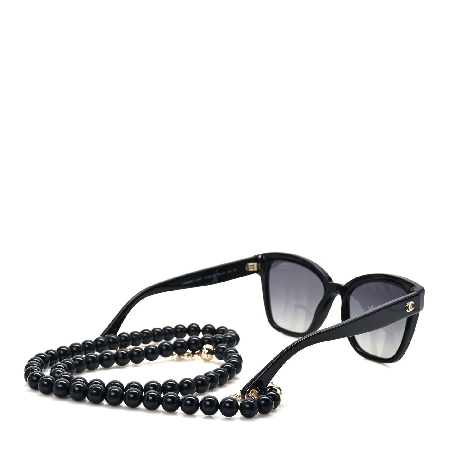 Acetate Chain Square Sunglasses 5487-A Black