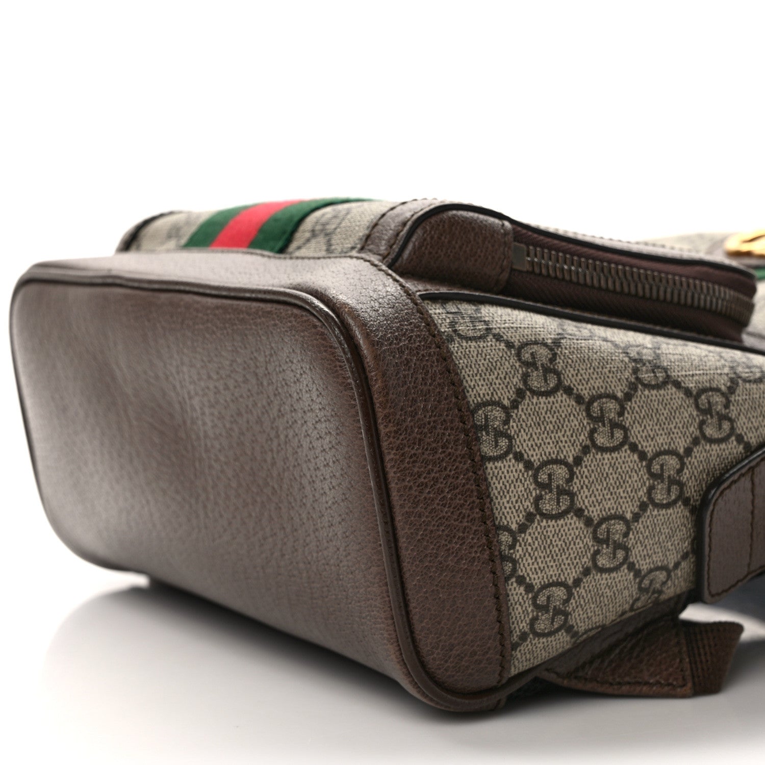 Gucci GG Supreme Monogram Calfskin Web Small Ophidia Day Backpack Beige Ebony New Acero 10 of 14