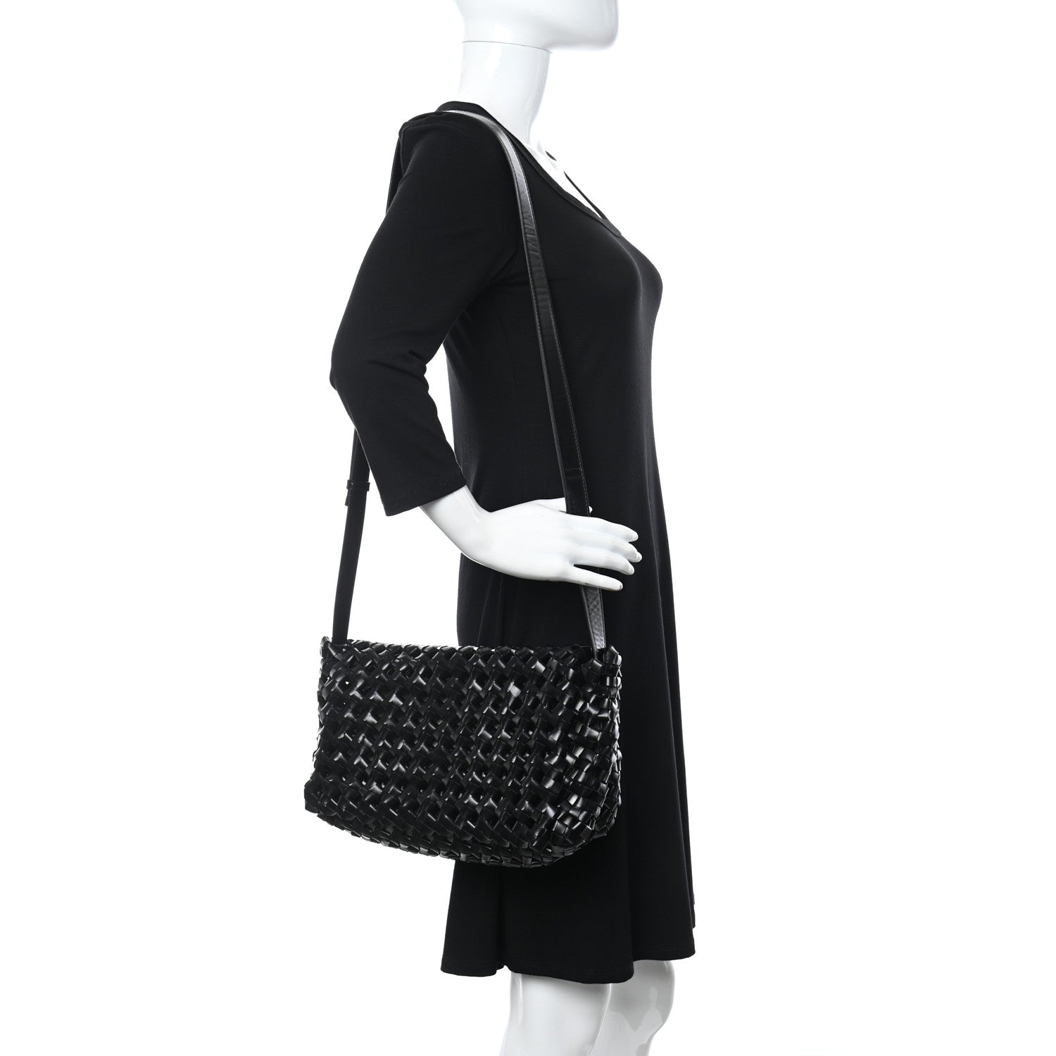 Bottega Veneta Nappa Intrecciato Crochet The Window Crossbody Bag Black 2 of 15