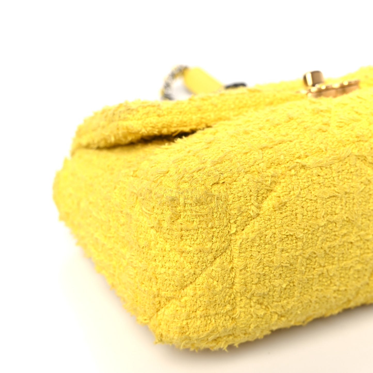 Tweed Quilted Medium Chanel 19 Flap Yellow