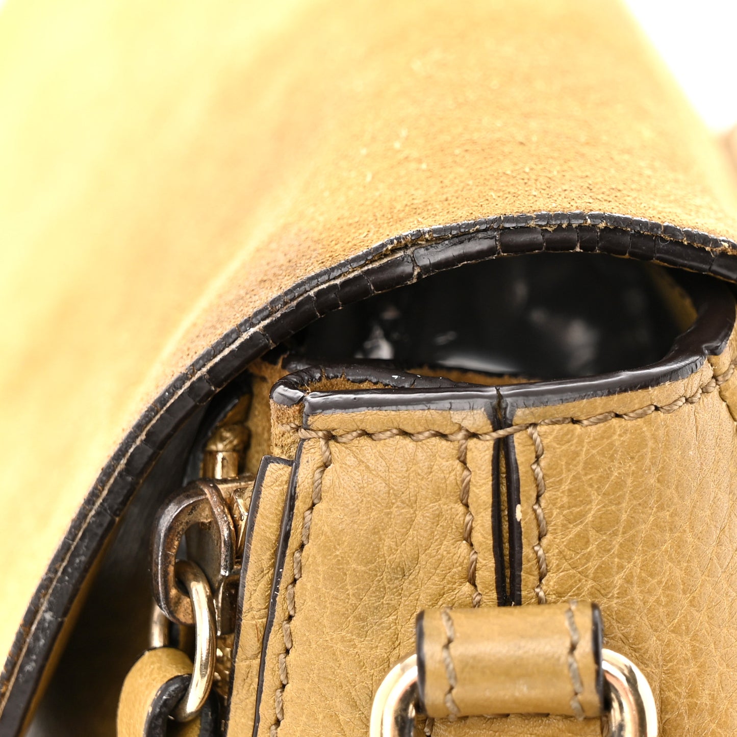 Suede Calfskin Small Faye Backpack Dark Khaki