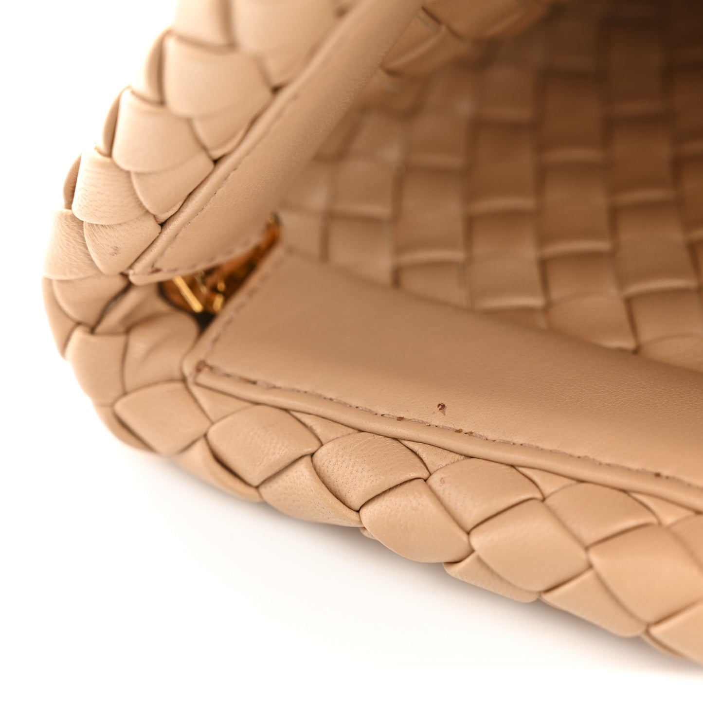 Nappa Intrecciato Crisscross Clutch Porridge