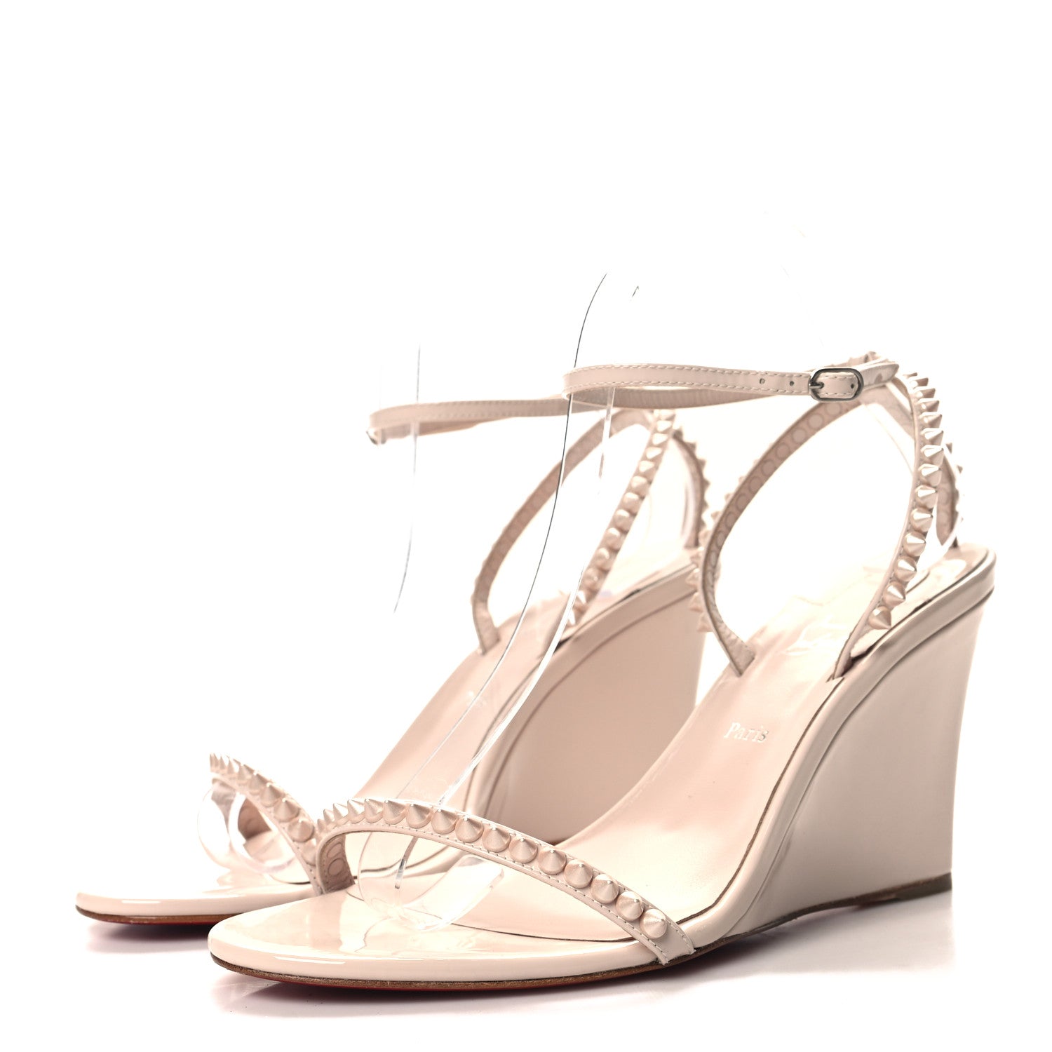 Christian Louboutin Calfskin So Me Spike 85 Wedge Sandals 40 Leche 3 of 7