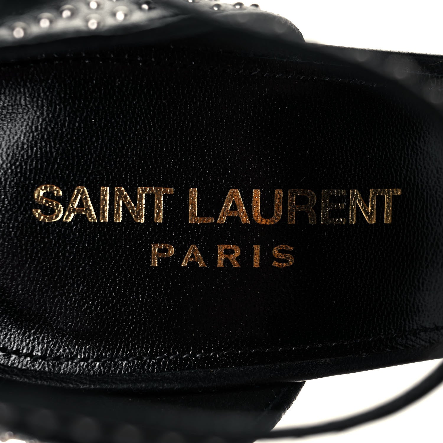 Saint Laurent Calfskin Studded Opyum 110 Sandals 39 Black 7 of 8
